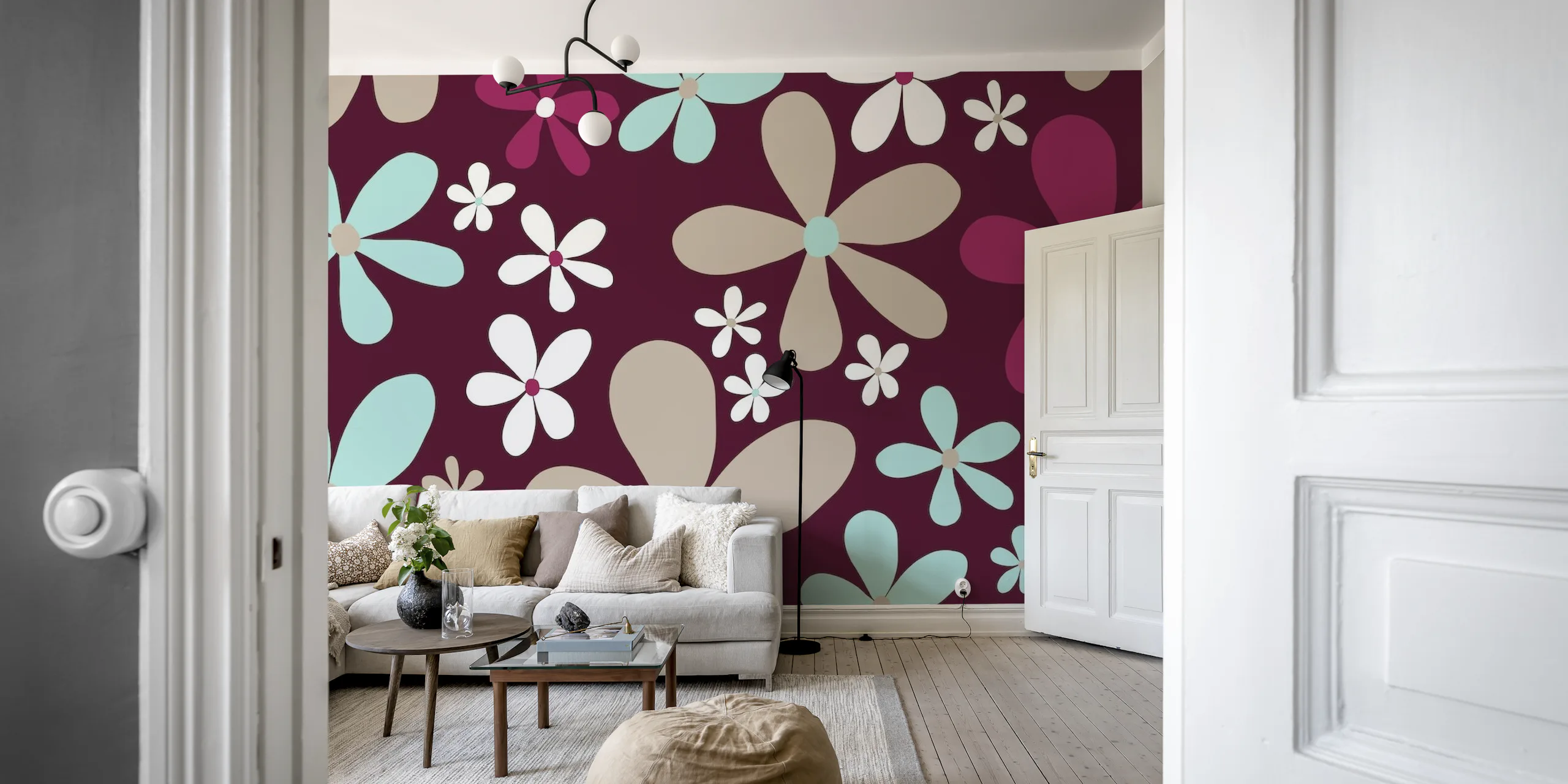 Retro Spring Daisies 7 Wallpaper | Happywall