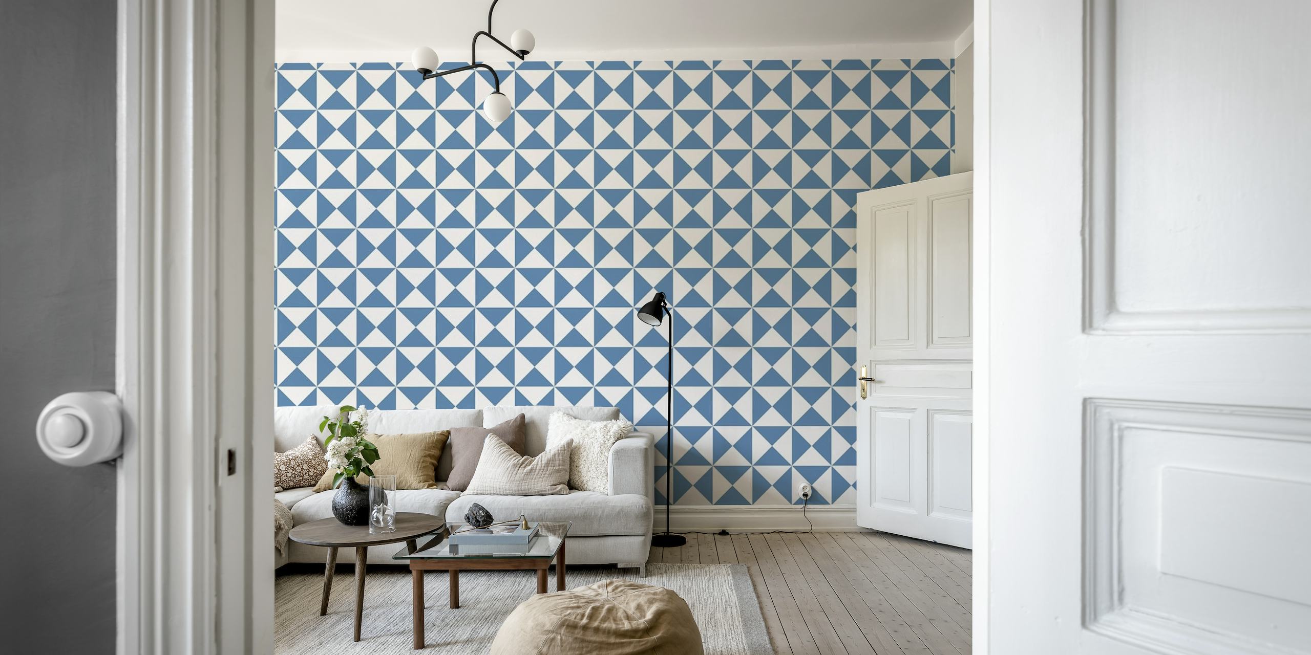 Triangles - blue wallpaper