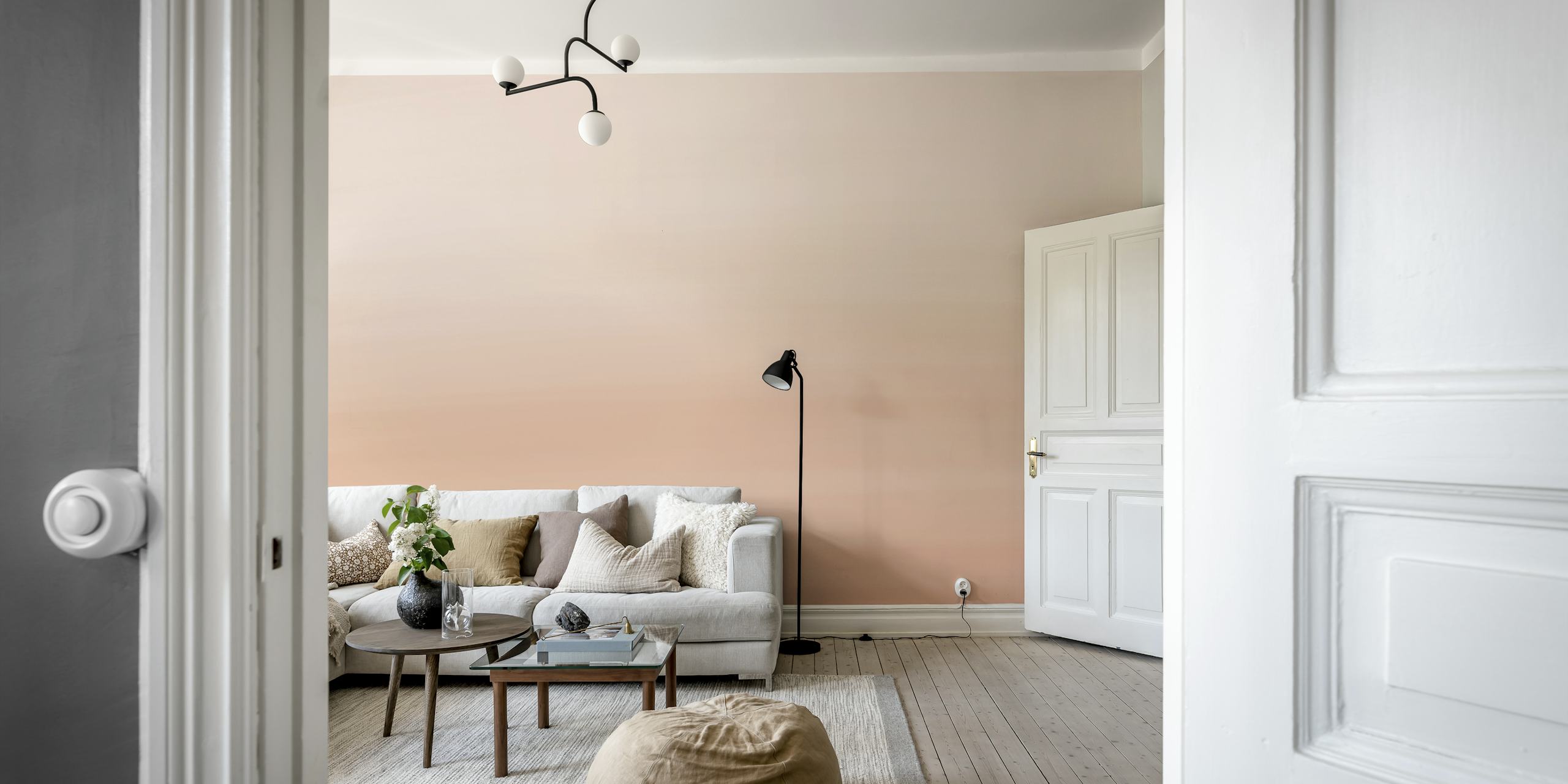 Papel tapiz Pastel coral shading en una habitación