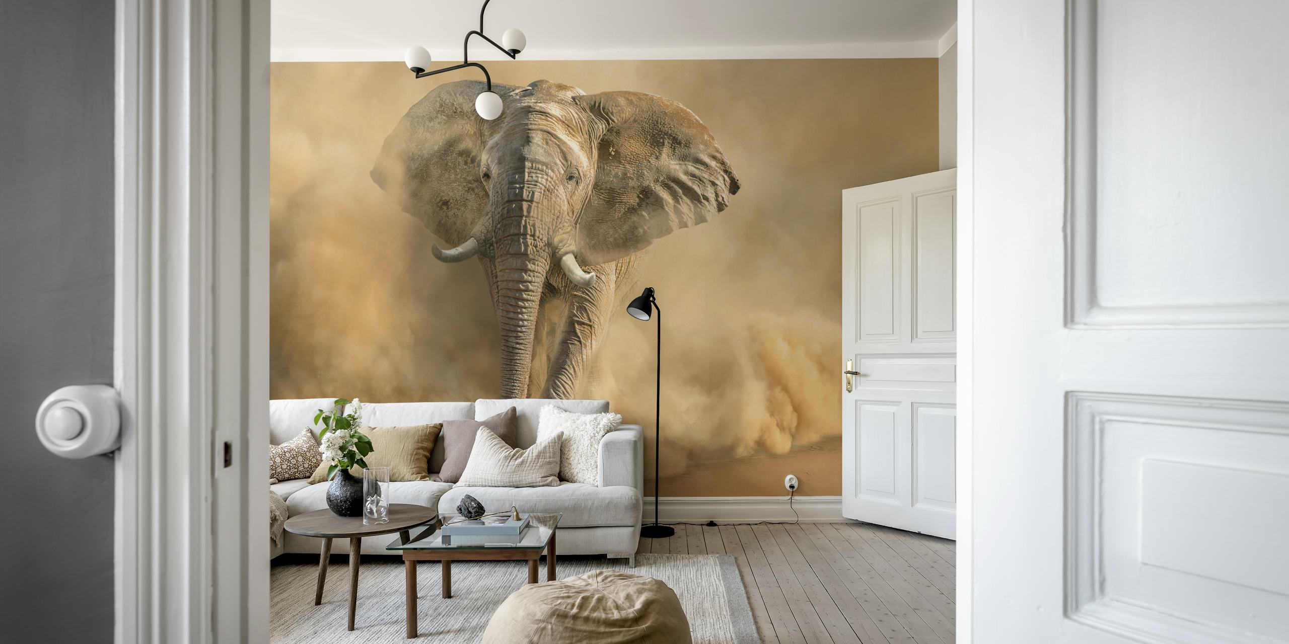 Papel de parede Desertstorm exibido em um quarto