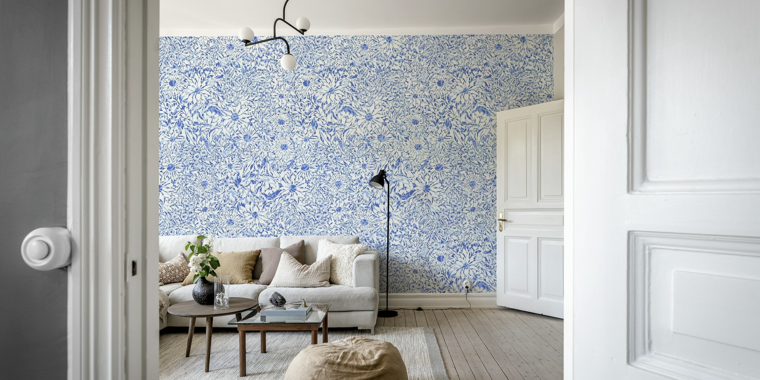 Linear Garden Blue wallpaper