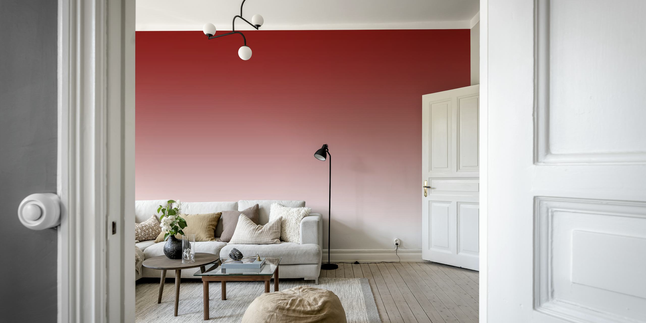Dark Red Gradient wallpaper in styled room