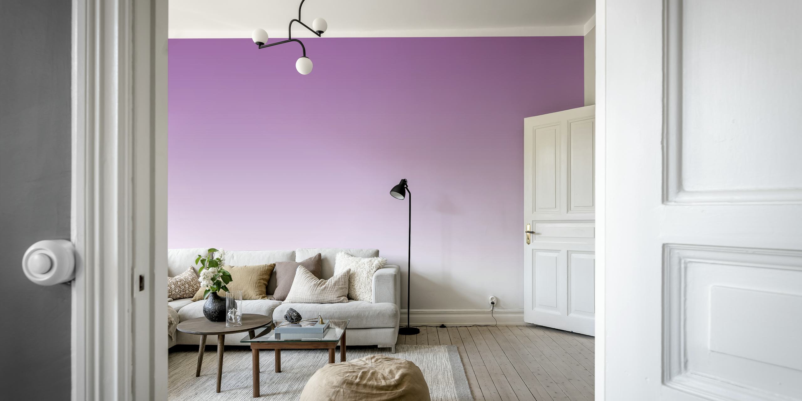Ombre gradient wallpaper transitioning from purple to white.