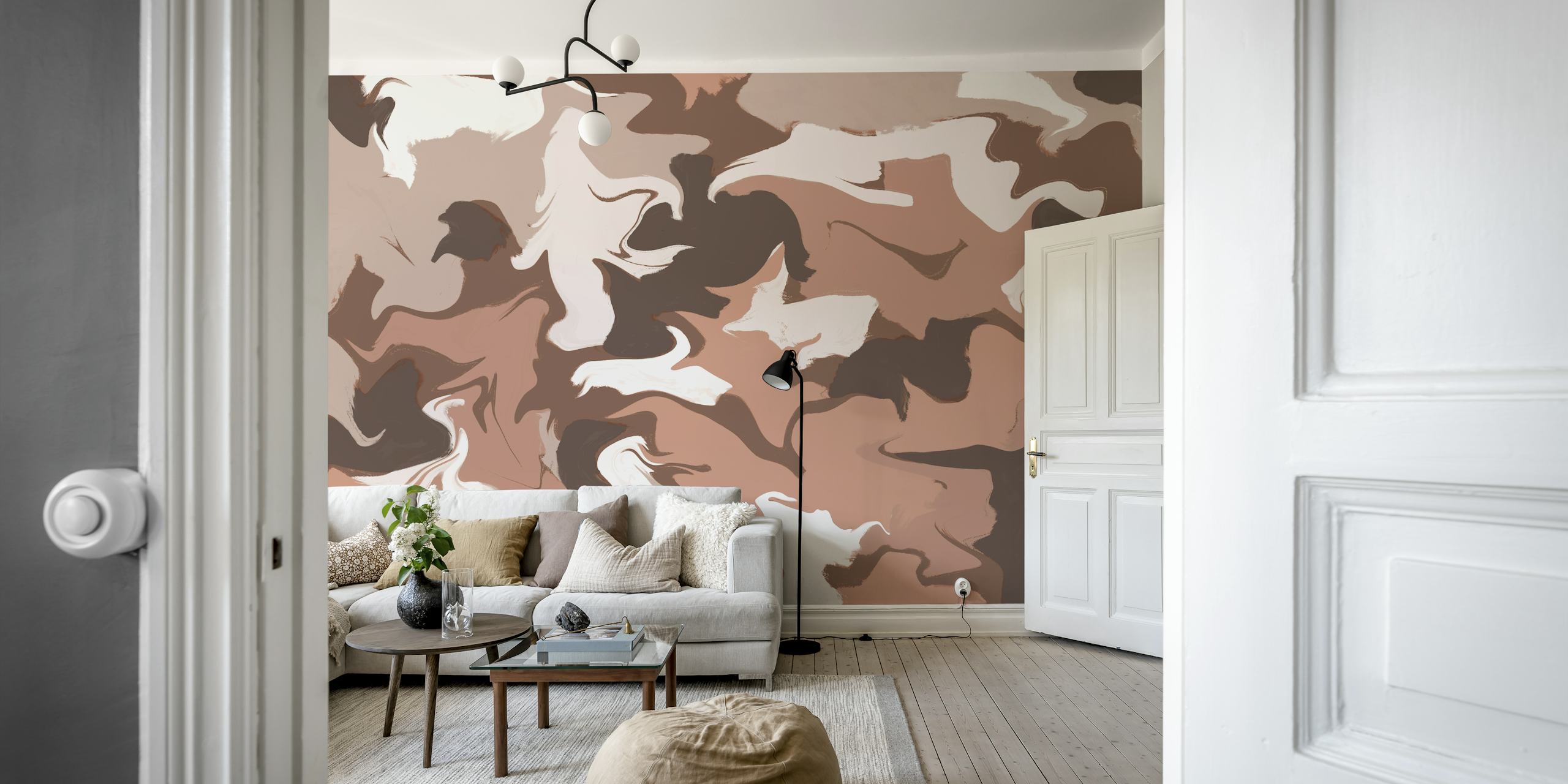 Mixed pastel colors in abstract shapes wallpaper