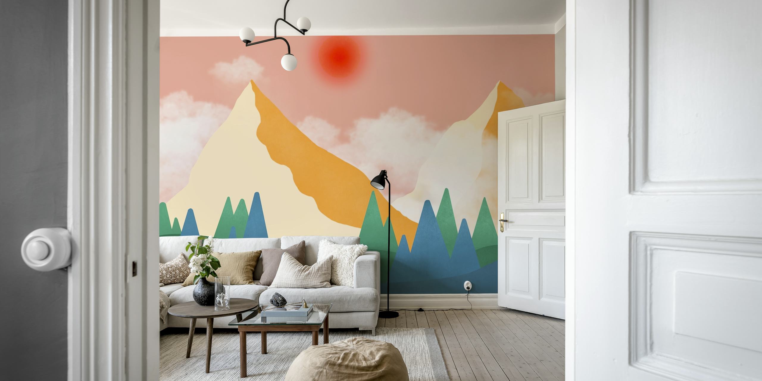 The Orange Mountains tapet i et rom