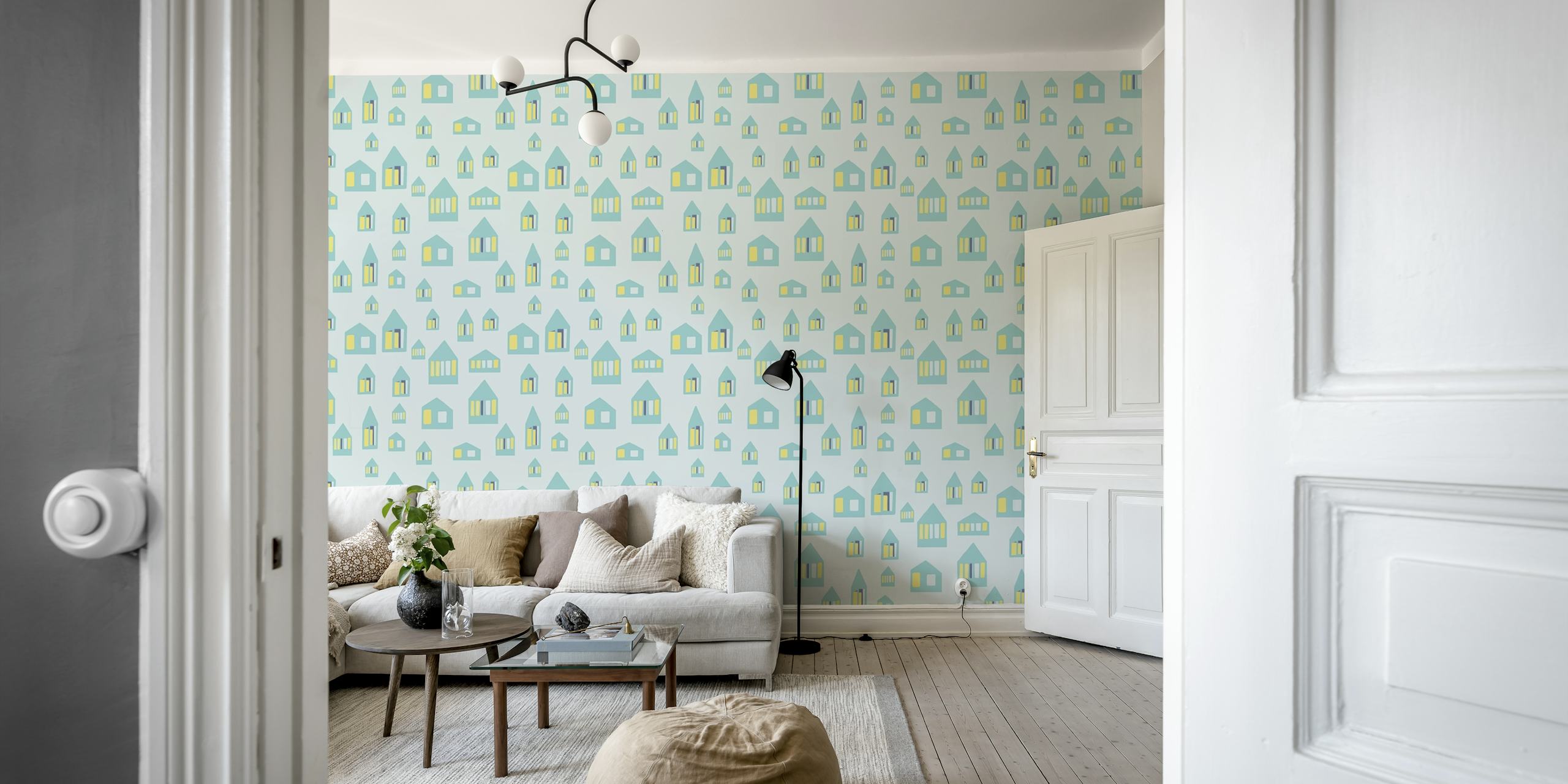 Amsterdam bright tapetdesign i et rum