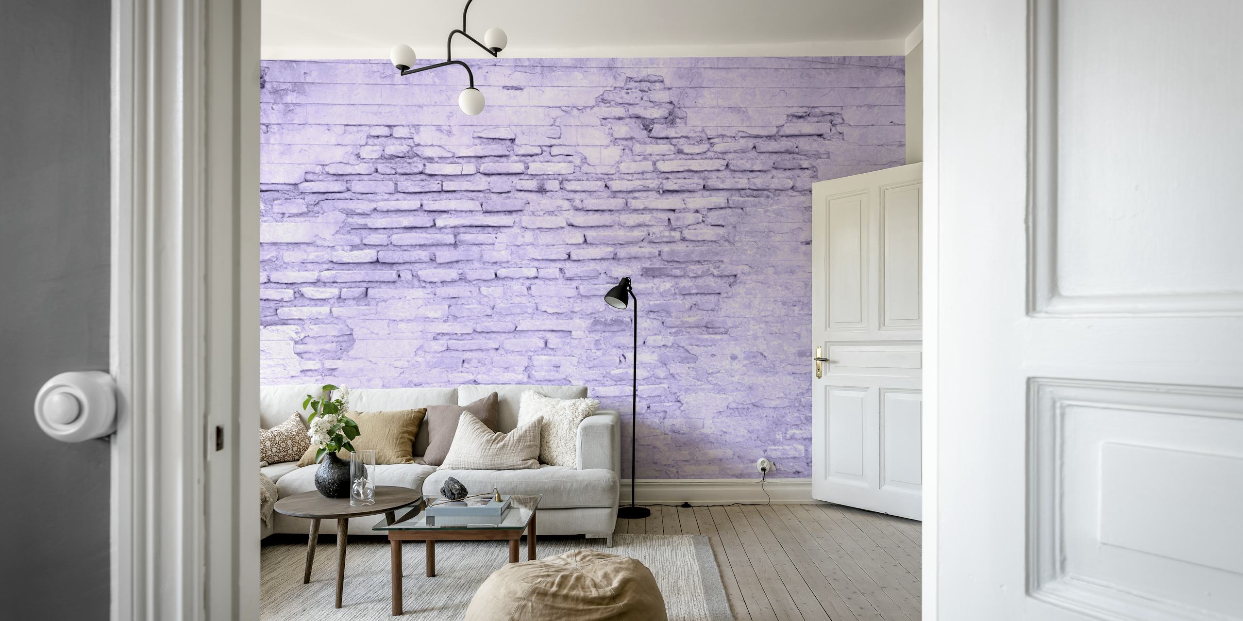 Rustic Roman Brick Wall Tapete in einem Raum