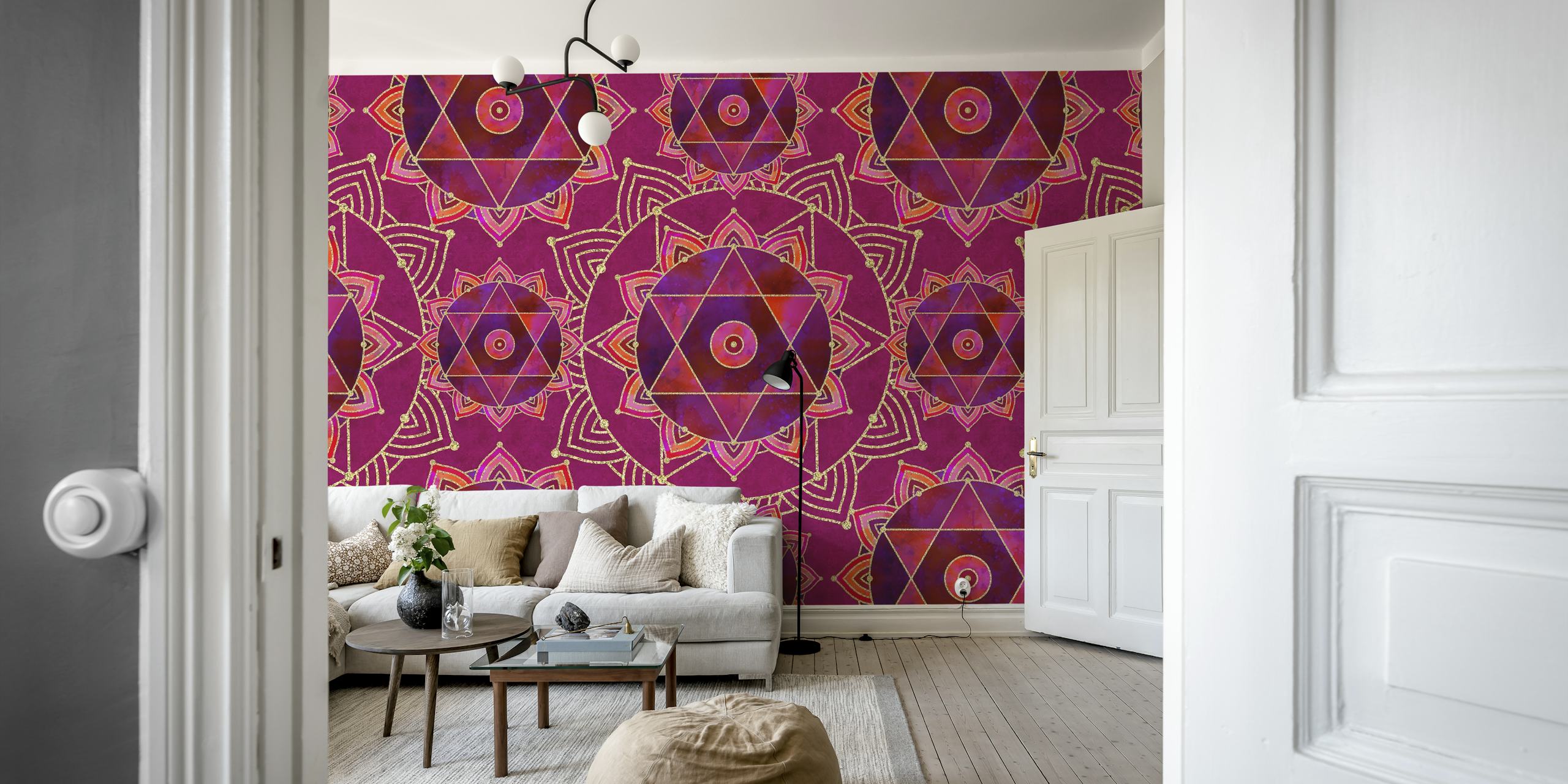 Tapeta Oriental Tapestry vystavená v pokoji