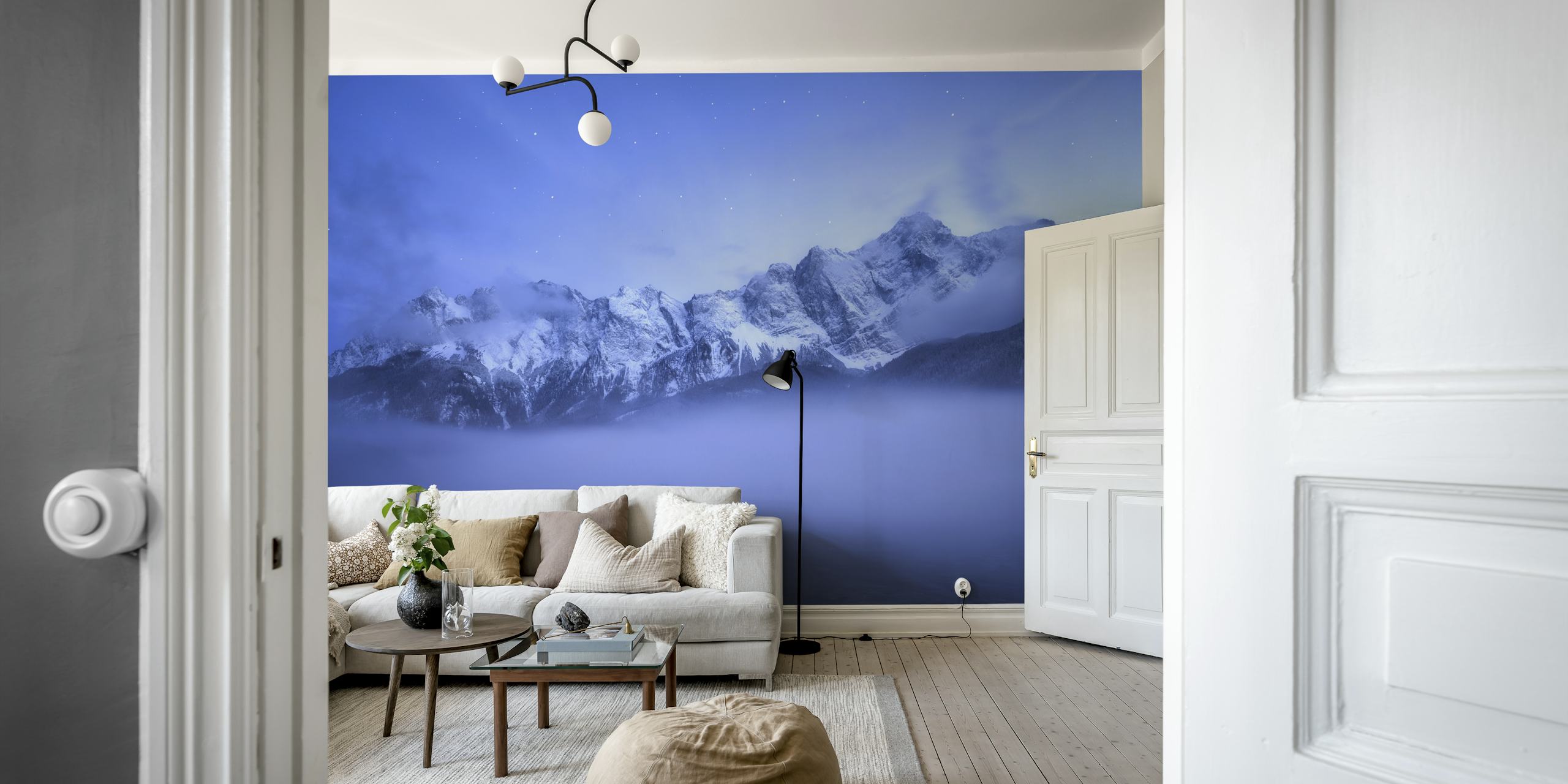 Misty Winter Evening berg wallpaper