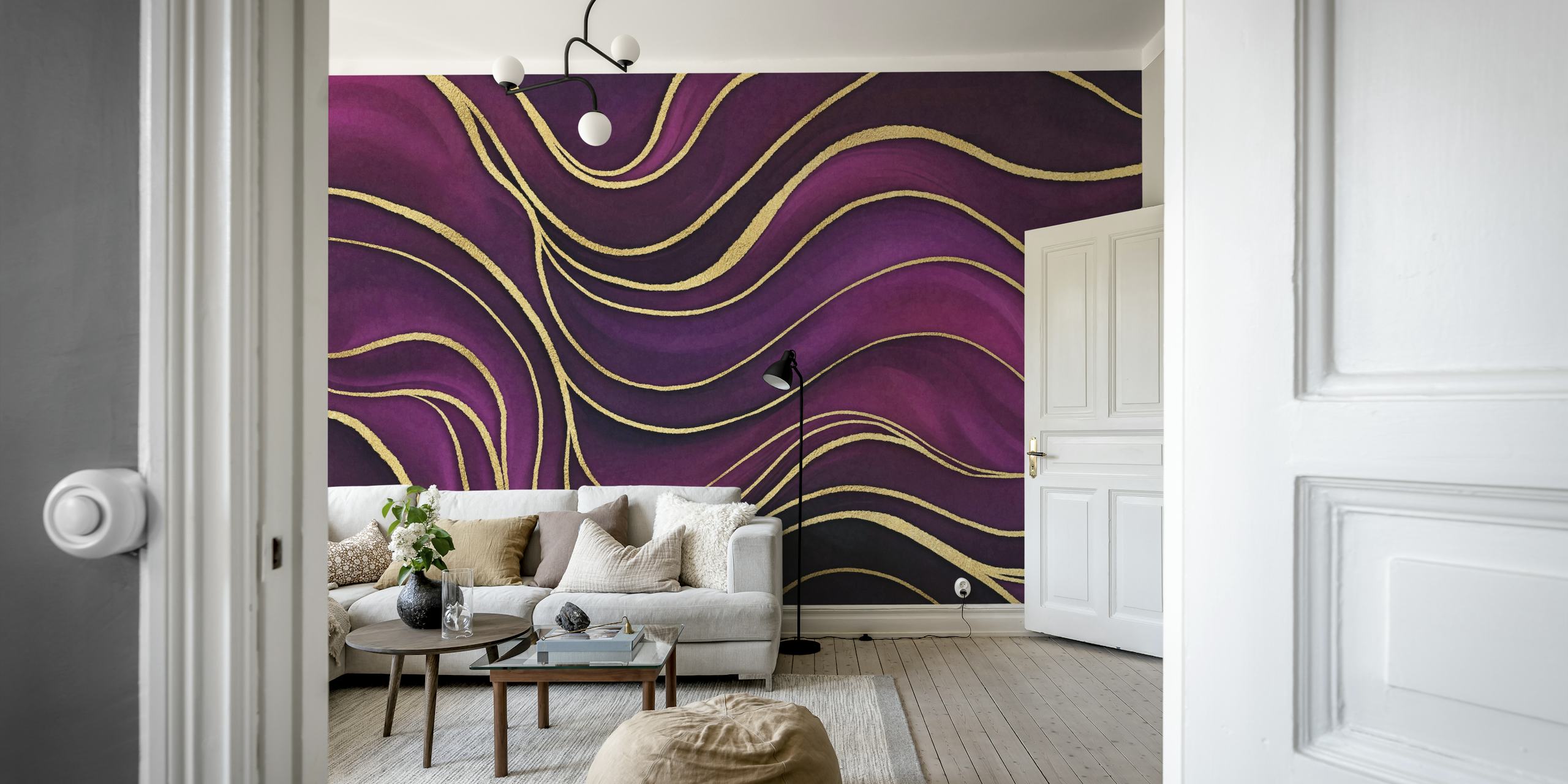 Luxury marble tapet i et stilig rom