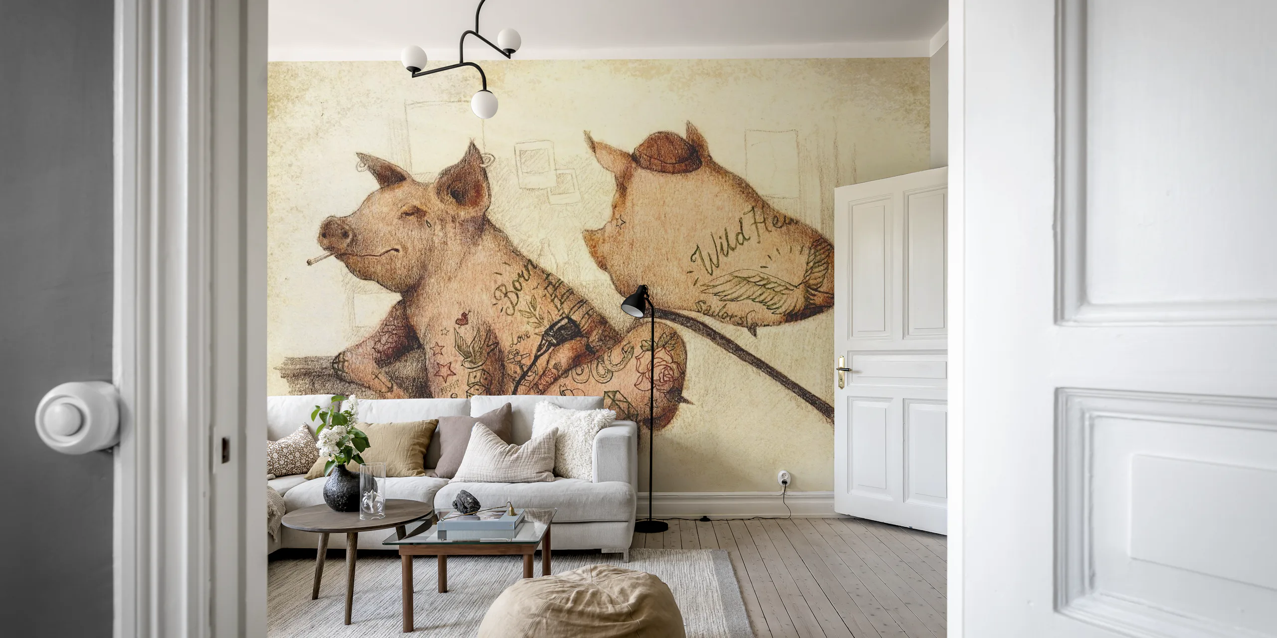 Ink and Oink II Wallpaper - Happywall