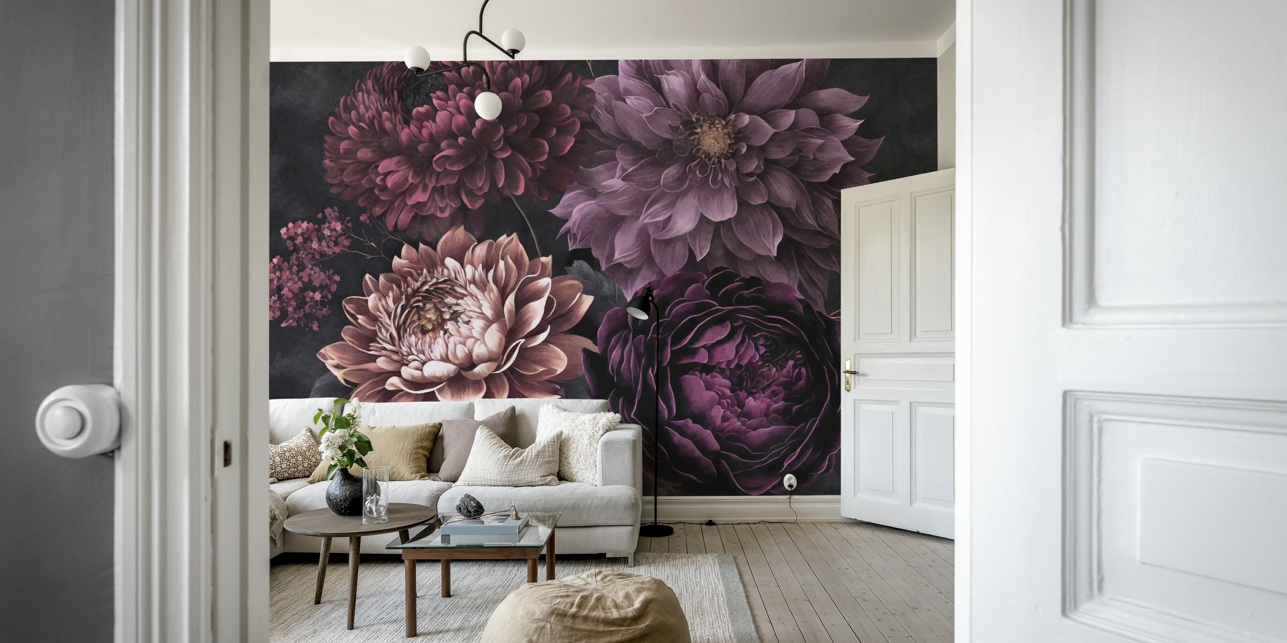 Watercolor Floral Elegance wallpaper design