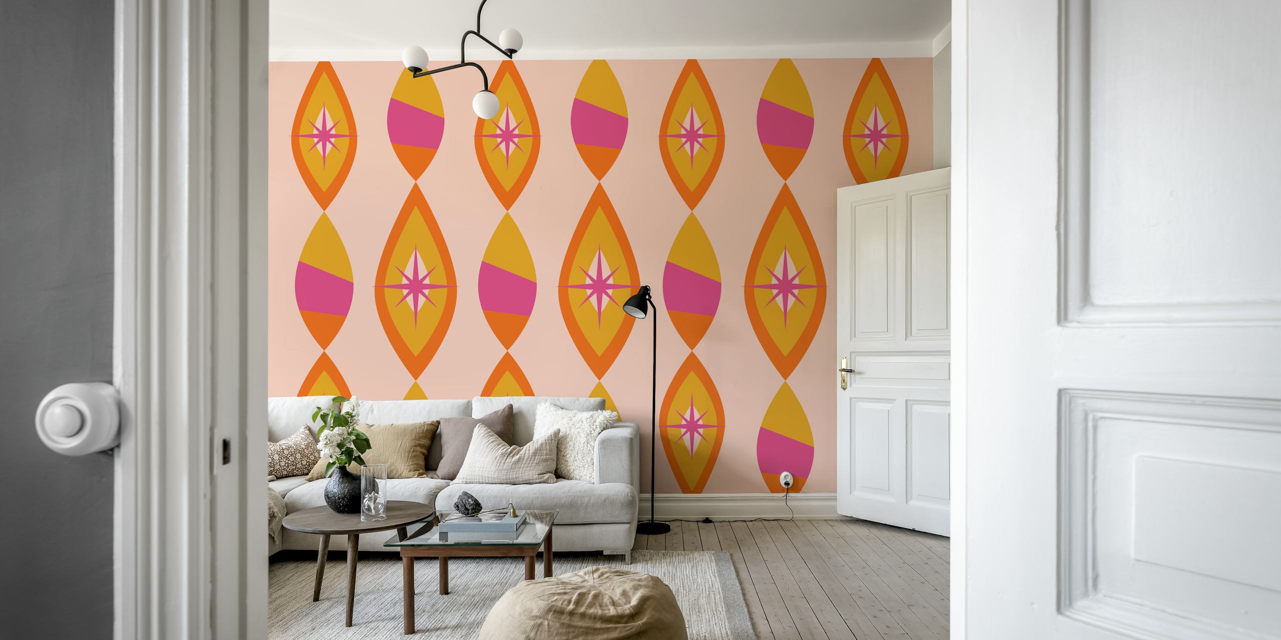 Retro Neon behangontwerp in een kamer