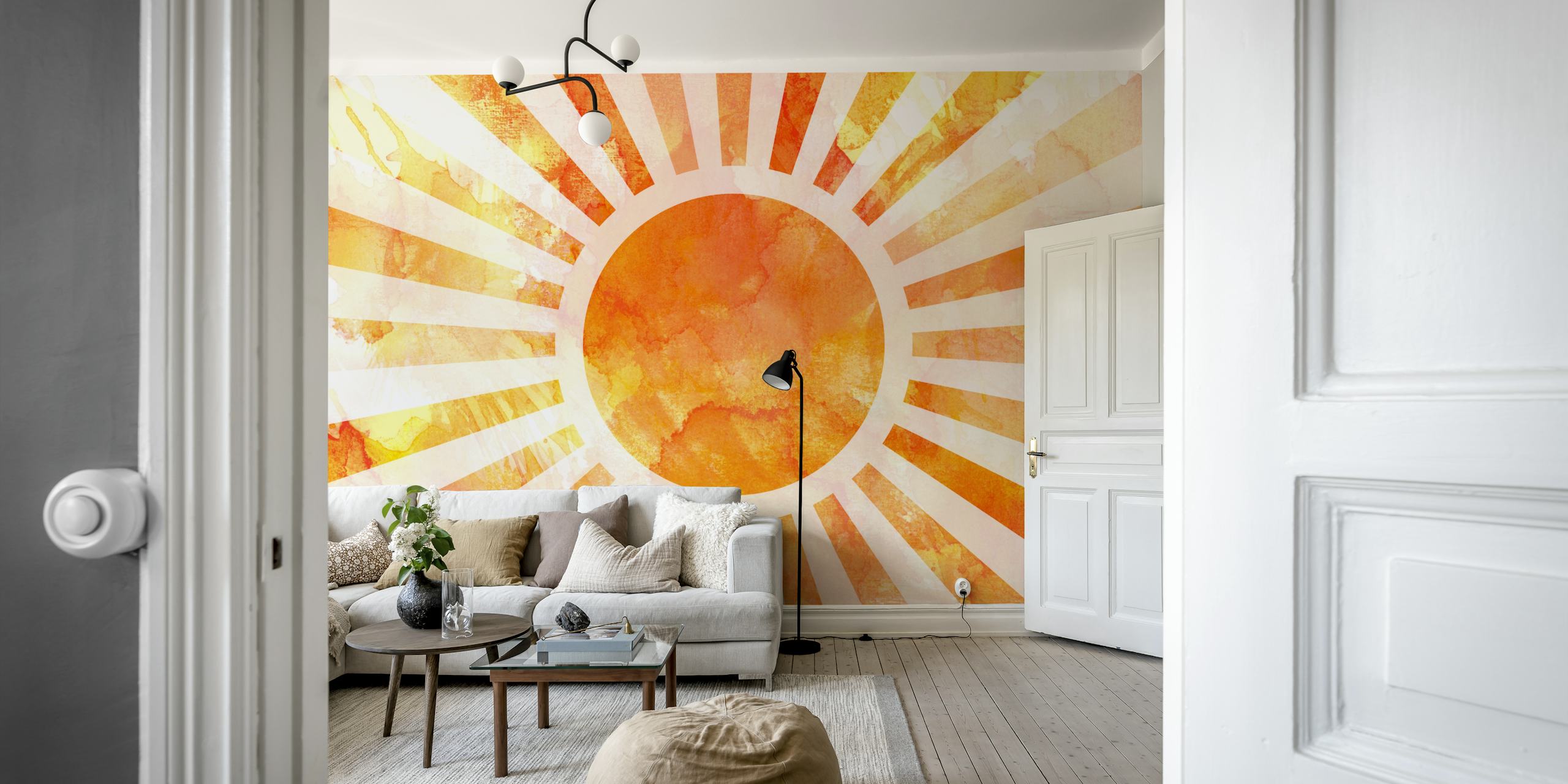 Sunrise Splash Sunbeams wallpaper in a room