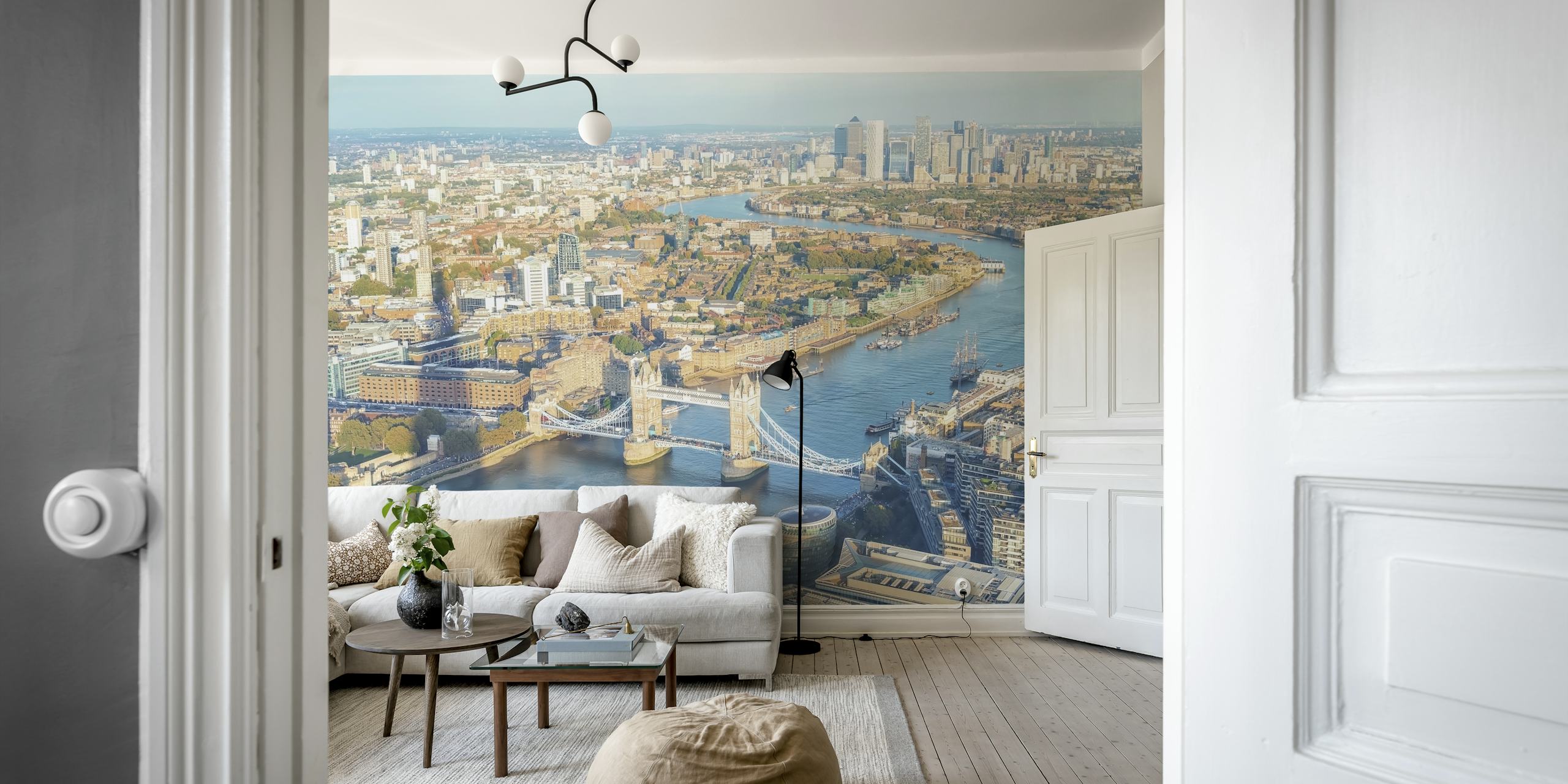 Carta da parati della skyline di London City in una stanza
