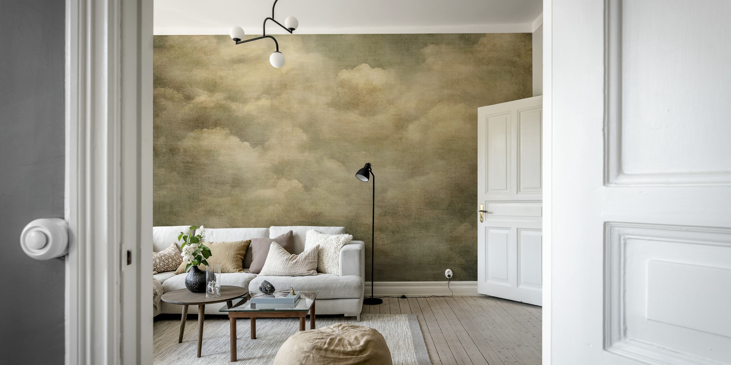 Cotton Candy Clouds wallpaper in a room