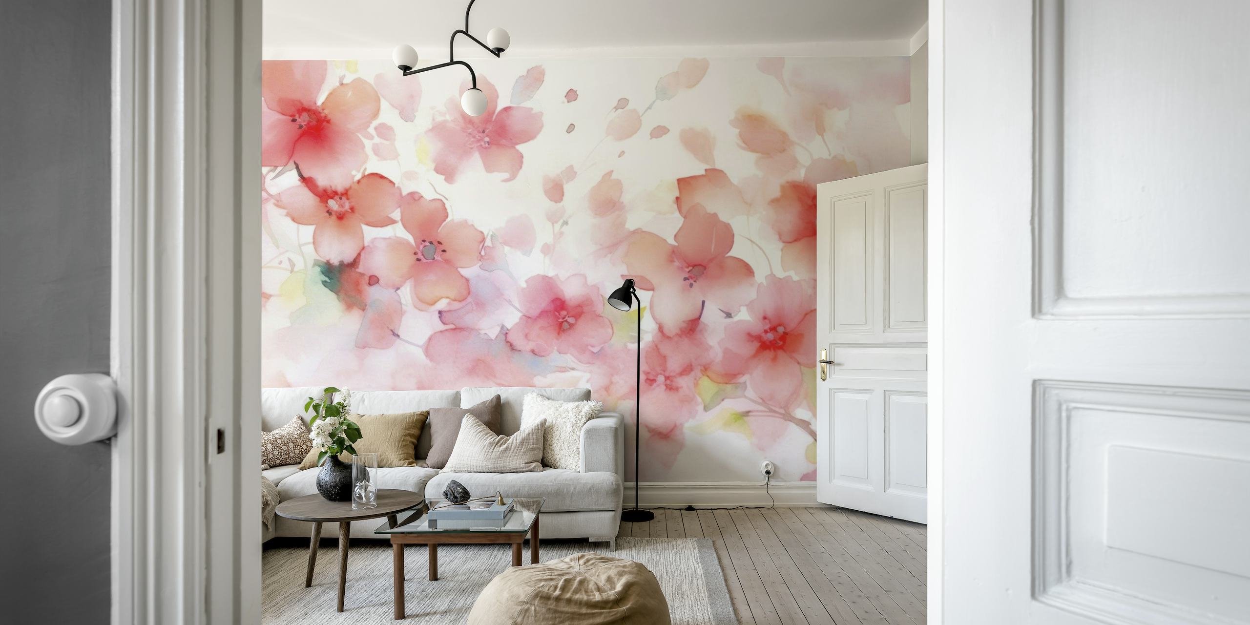 Sakura - Abstract Watercolor Cherryblossoms behang