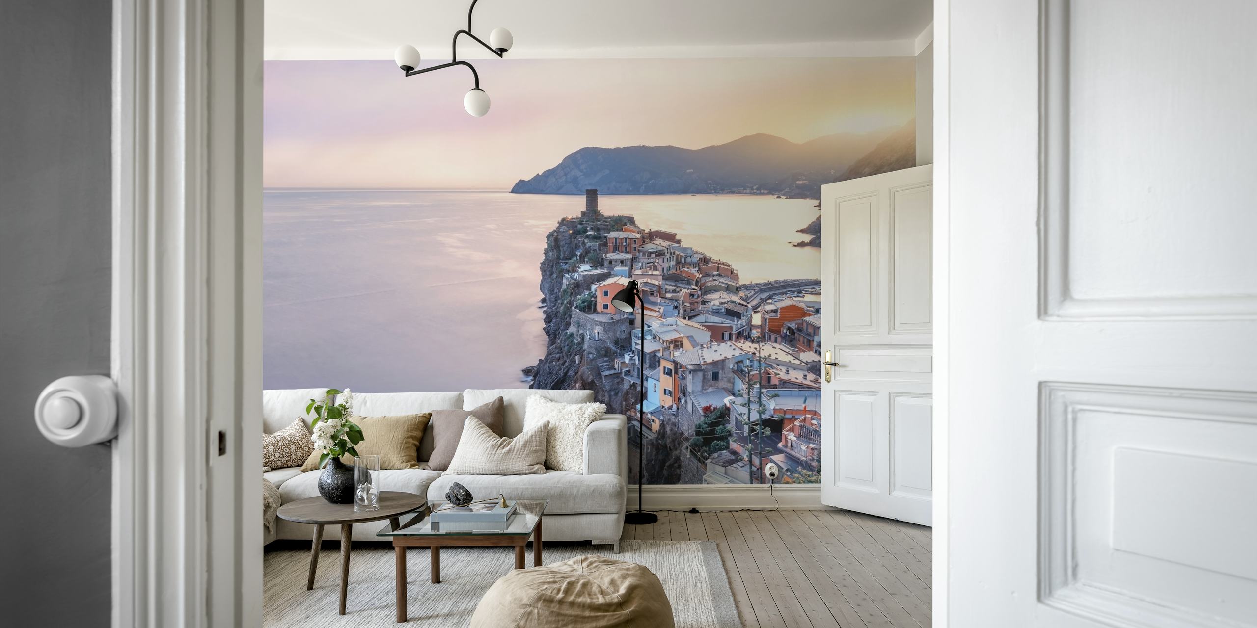 Póster Sunset in Vernazza en una habitación