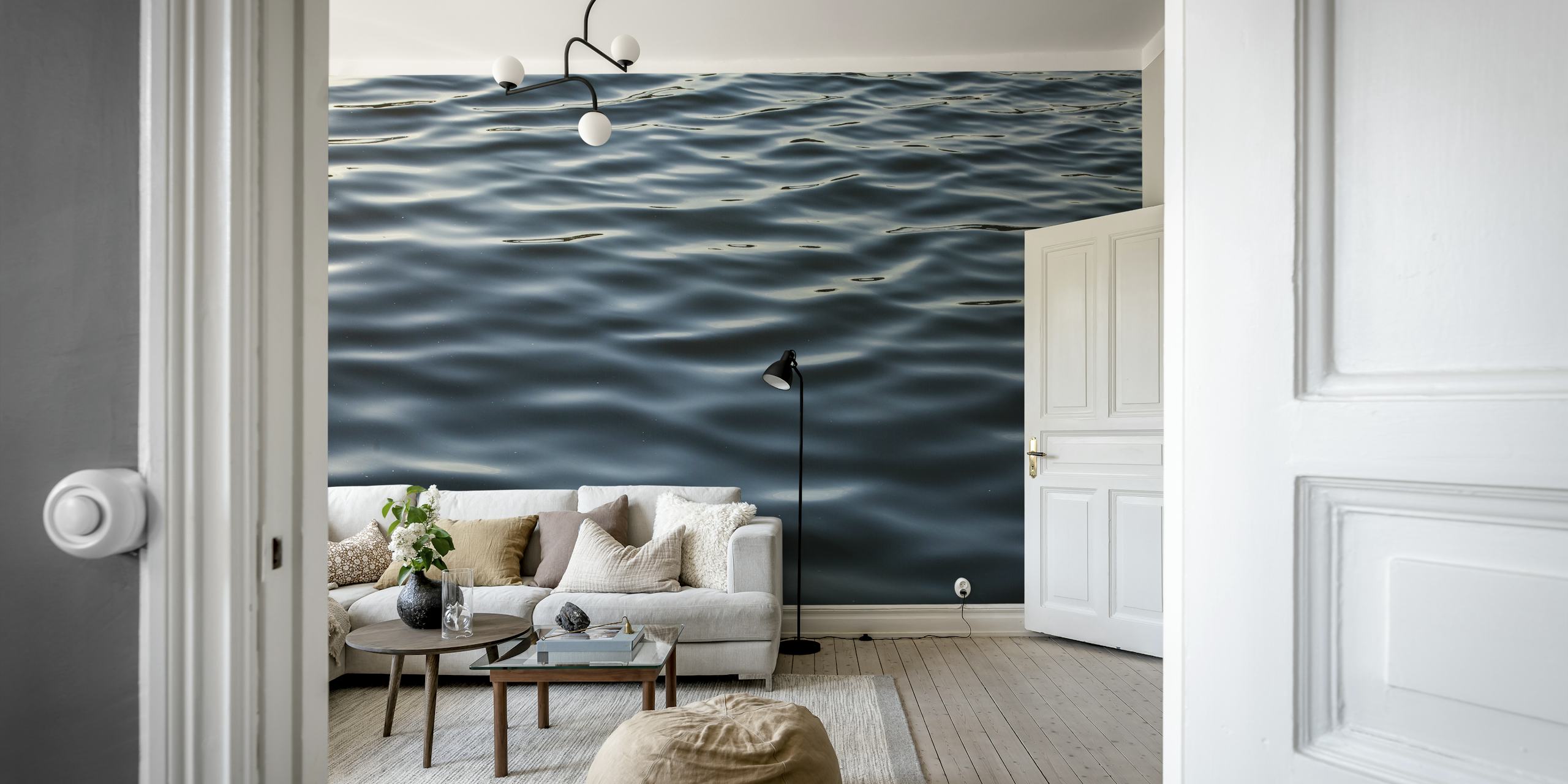 Dark blue water ripple texture wallpaper