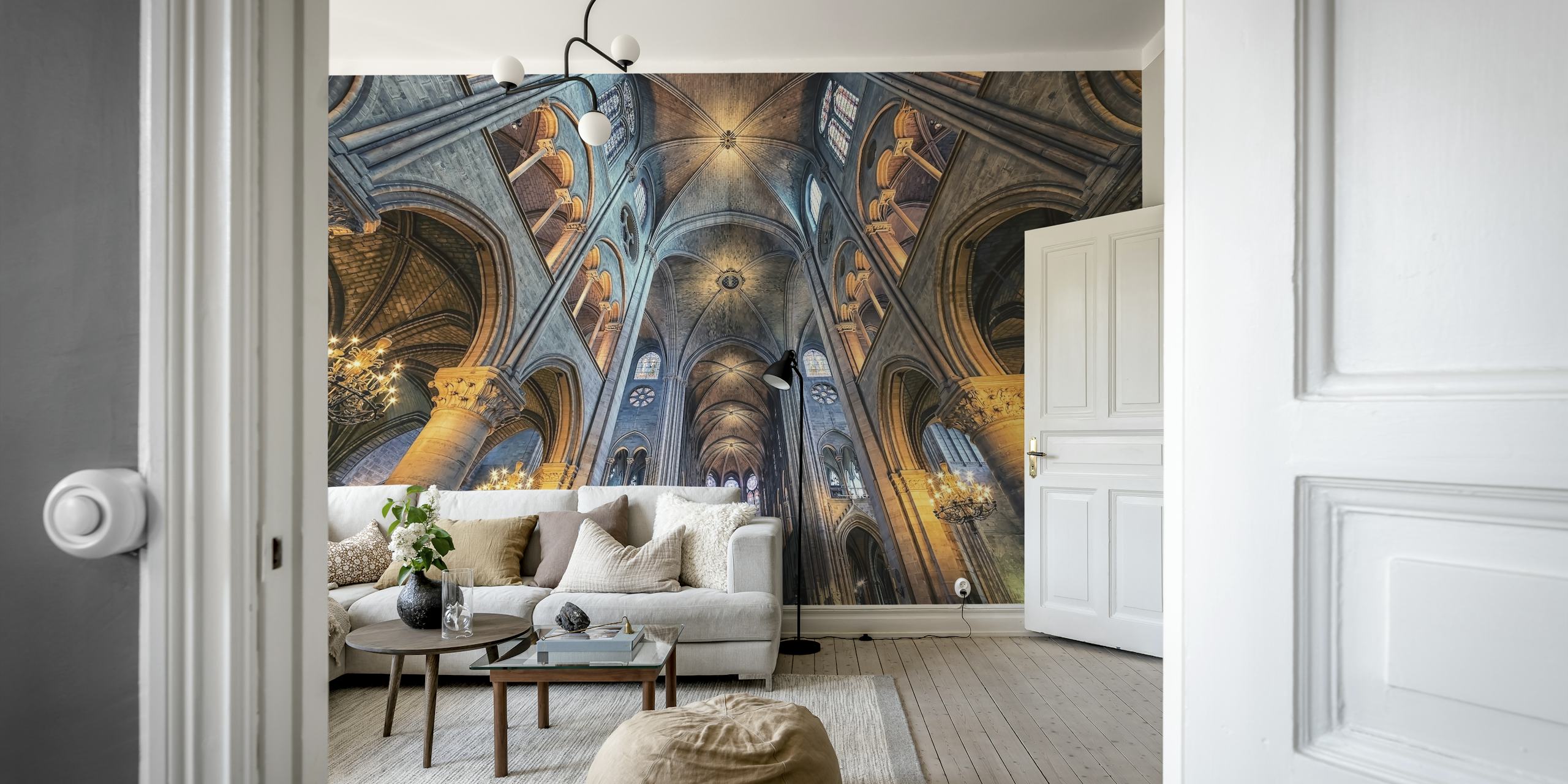 Notre-Dame Cathedral wallpaper in a room