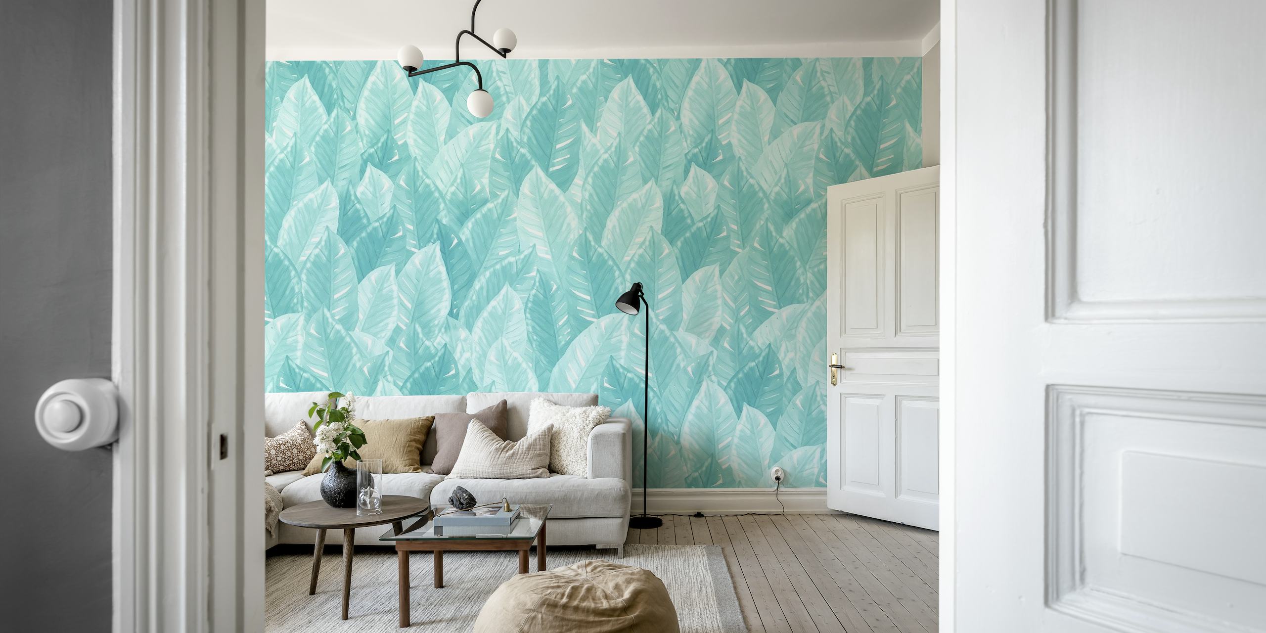 Large Tropical Watercolor Leaves wallpaper