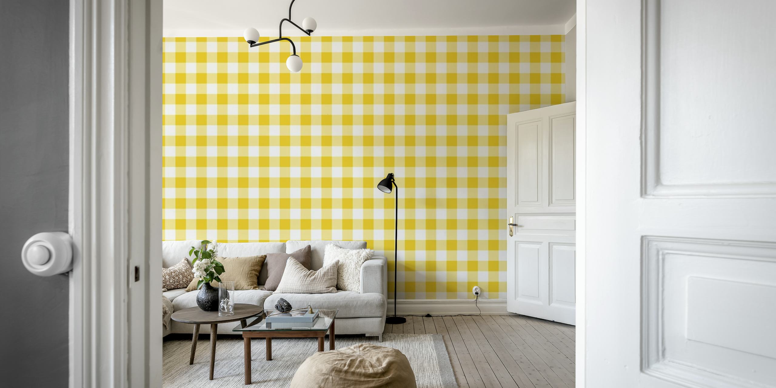 Yellow Gingham wallpaper