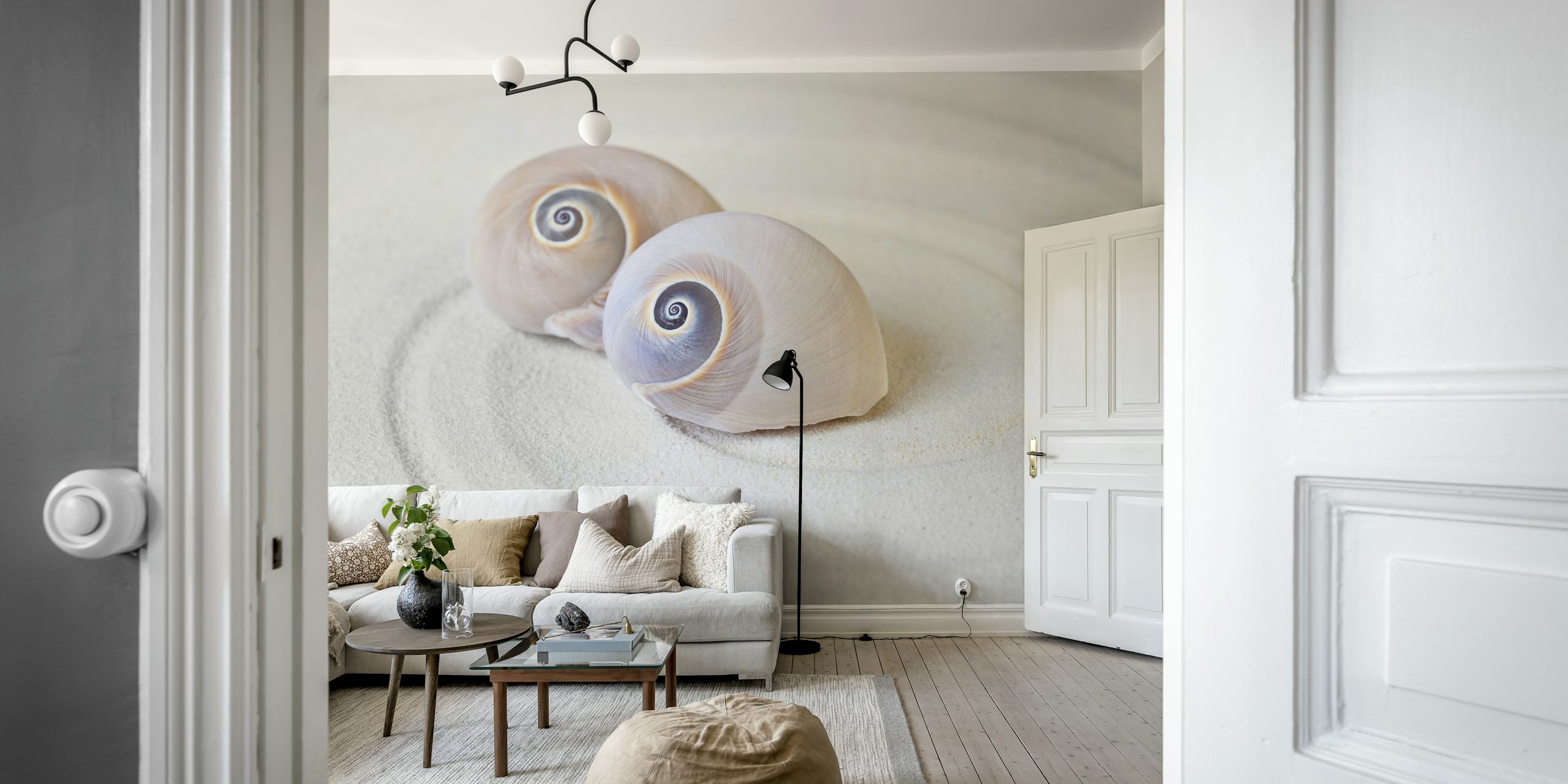 Sharks Eye Shells wallpaper in a room