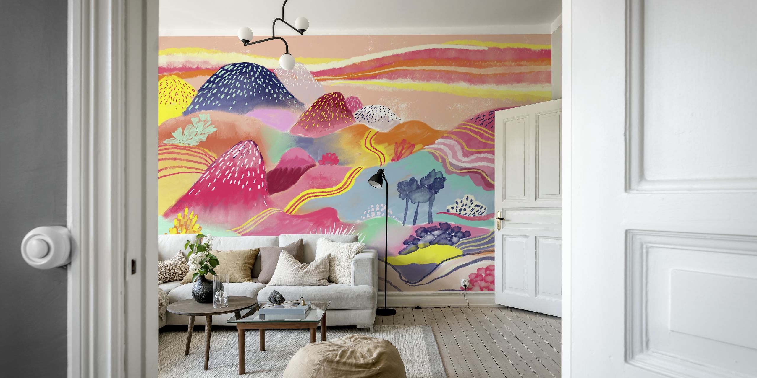 Carta da parati Candy Colored Landscape in una stanza