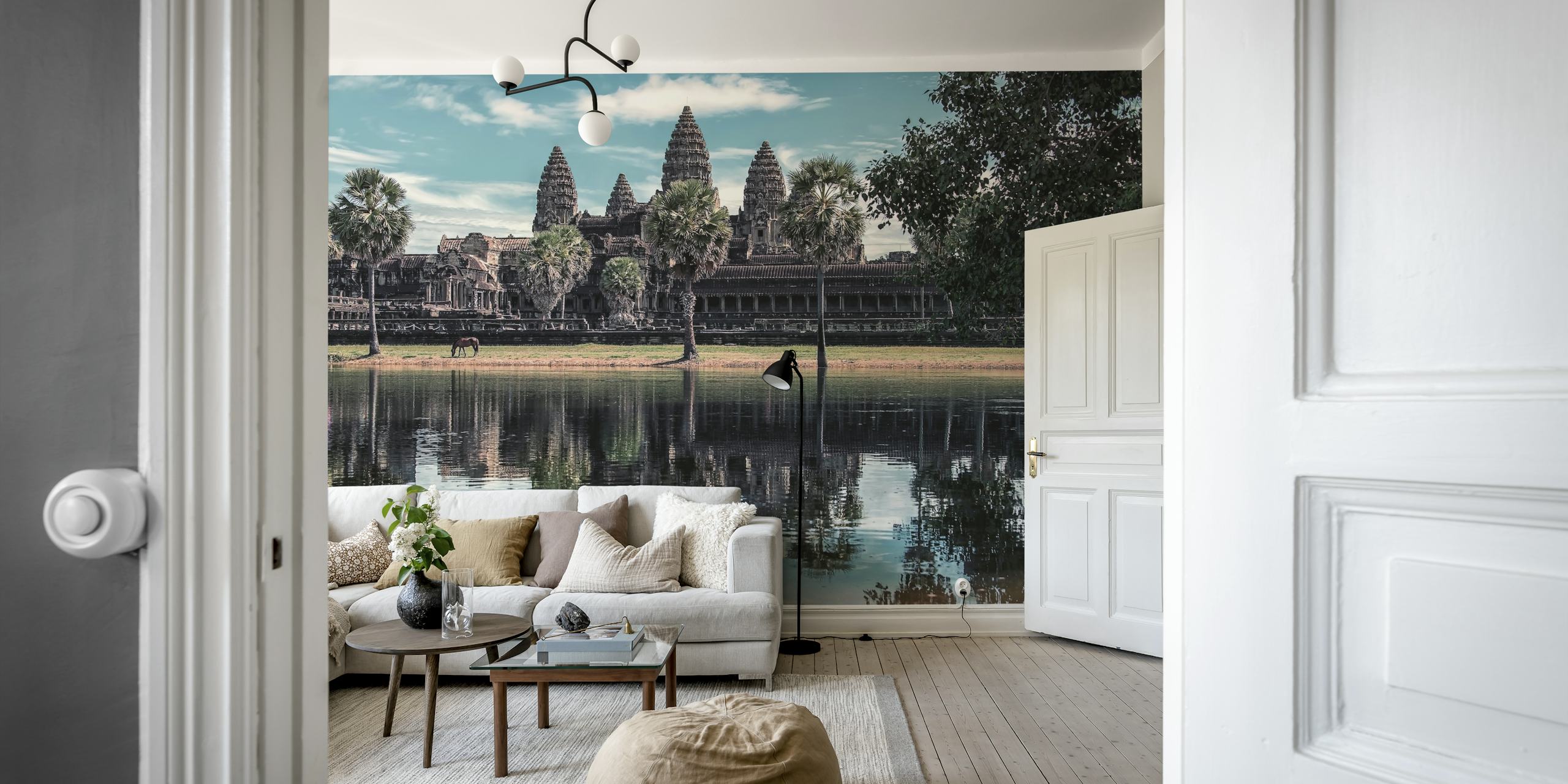 Tapeta Angkor Wat wyświetlona w pokoju