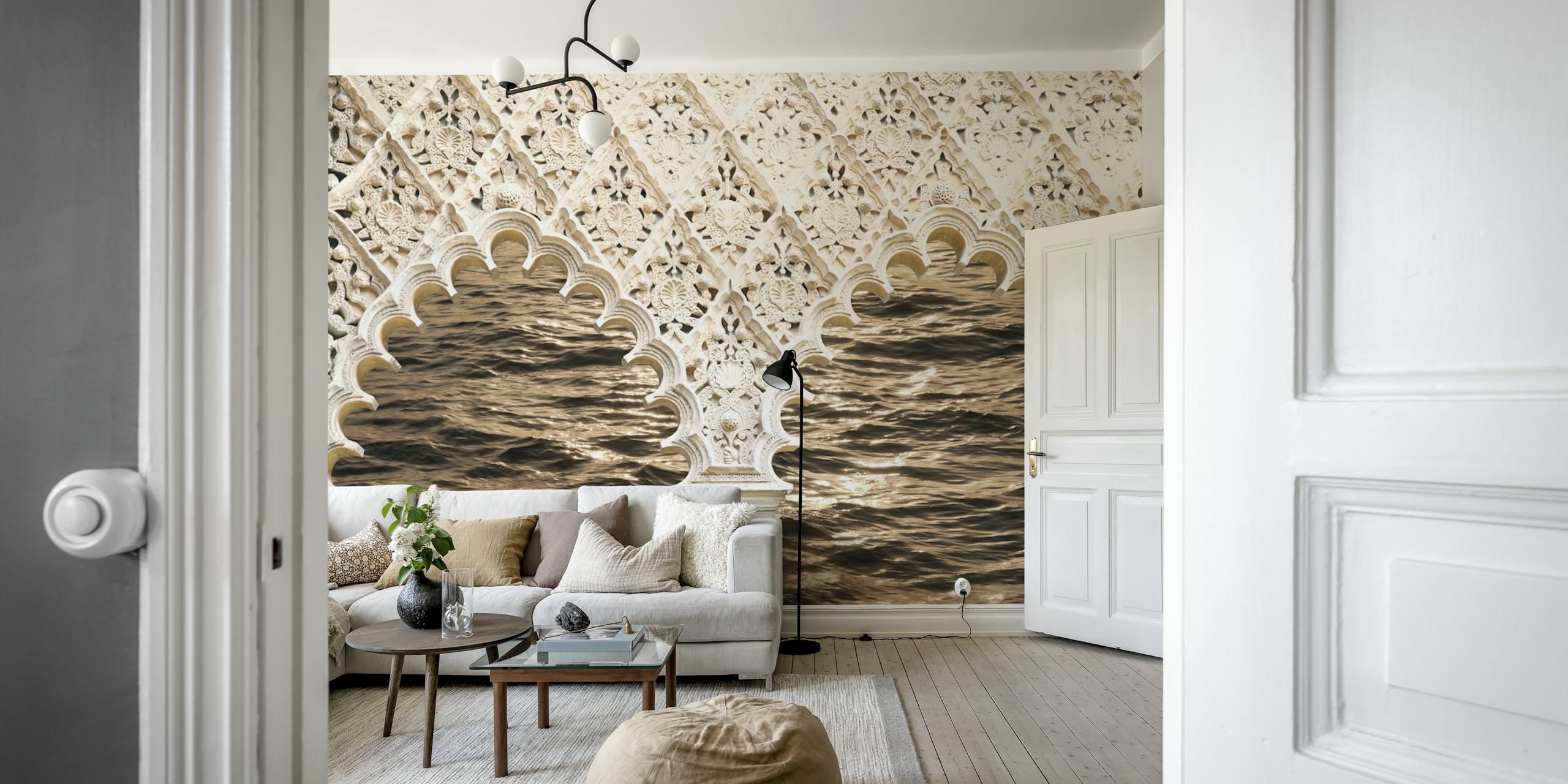 Papel pintado Sunset Ocean Dream Arches en una habitación
