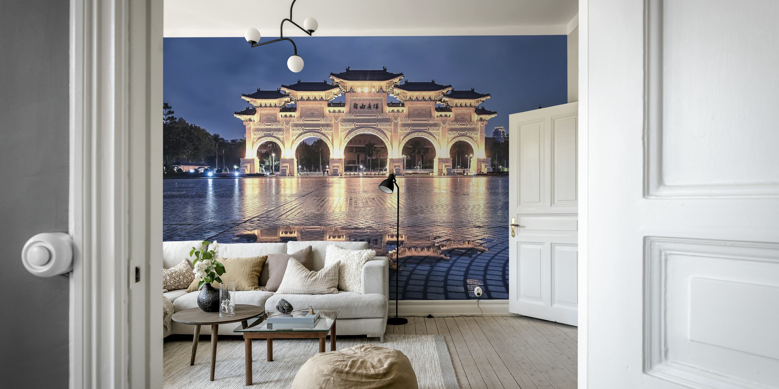 Liberty Arch wallpaper displayed in a room