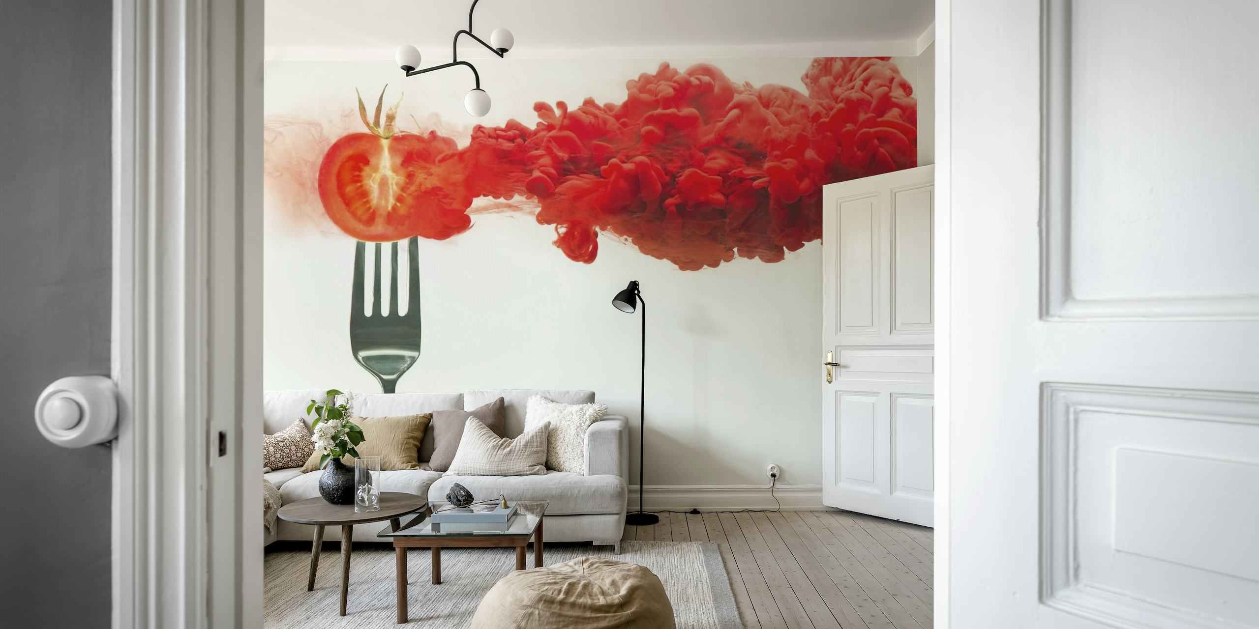 Disintegrated tomato wallpaper