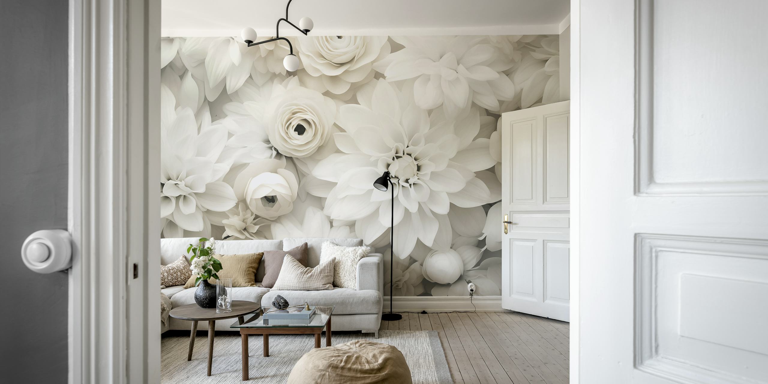 Ταπετσαρία Blossom Cascade Floral Beauty σε ένα δωμάτιο