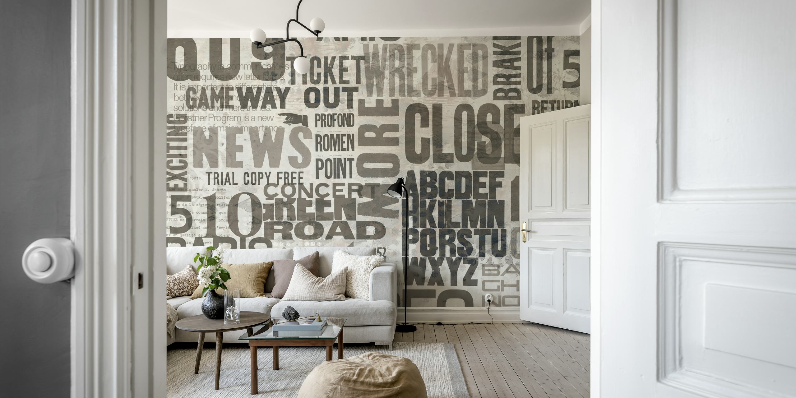 Design de papel de parede Urban Street Art Typography e palavras