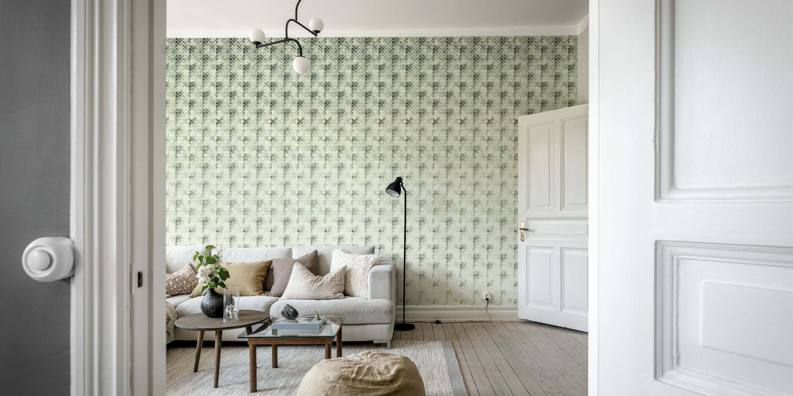 Tranquil Geometry - Gradient Elegance Green papel de parede