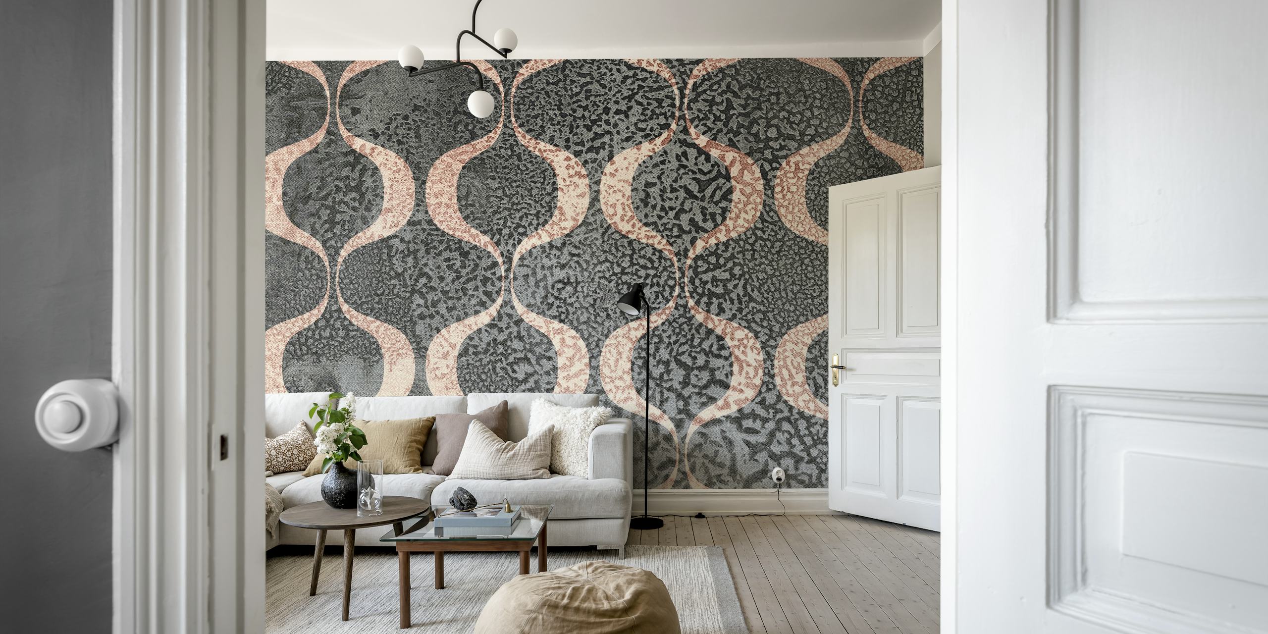 Moody Chic papier peint dans un intérieur élégant