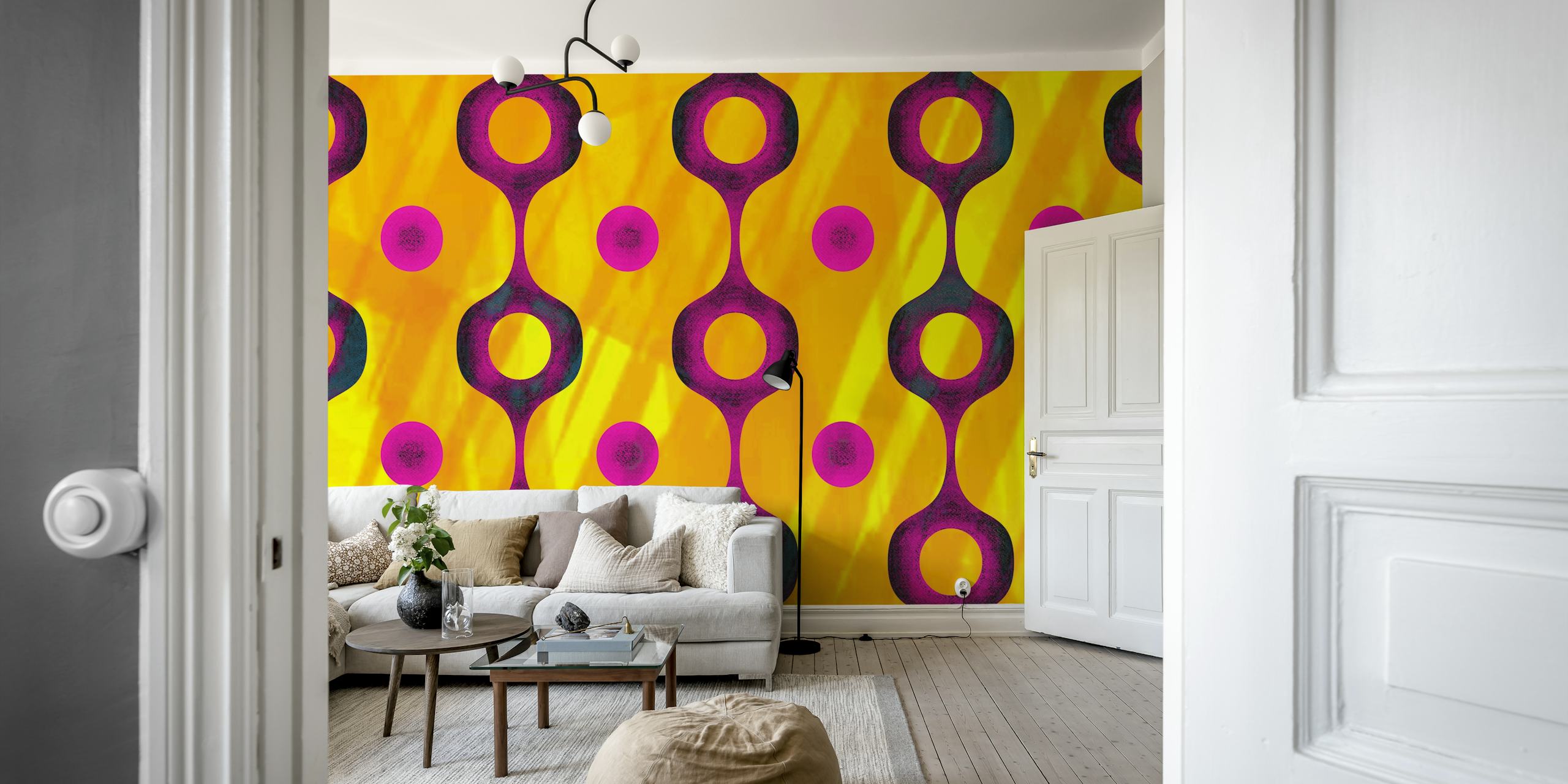 Colorful wallpaper design in a room
