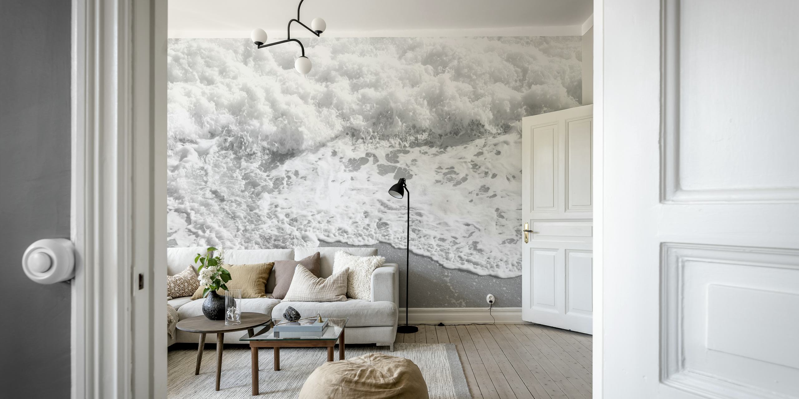 Algarve Ocean Dream 5 - Ocean waves gentle on sandy beach wall mural