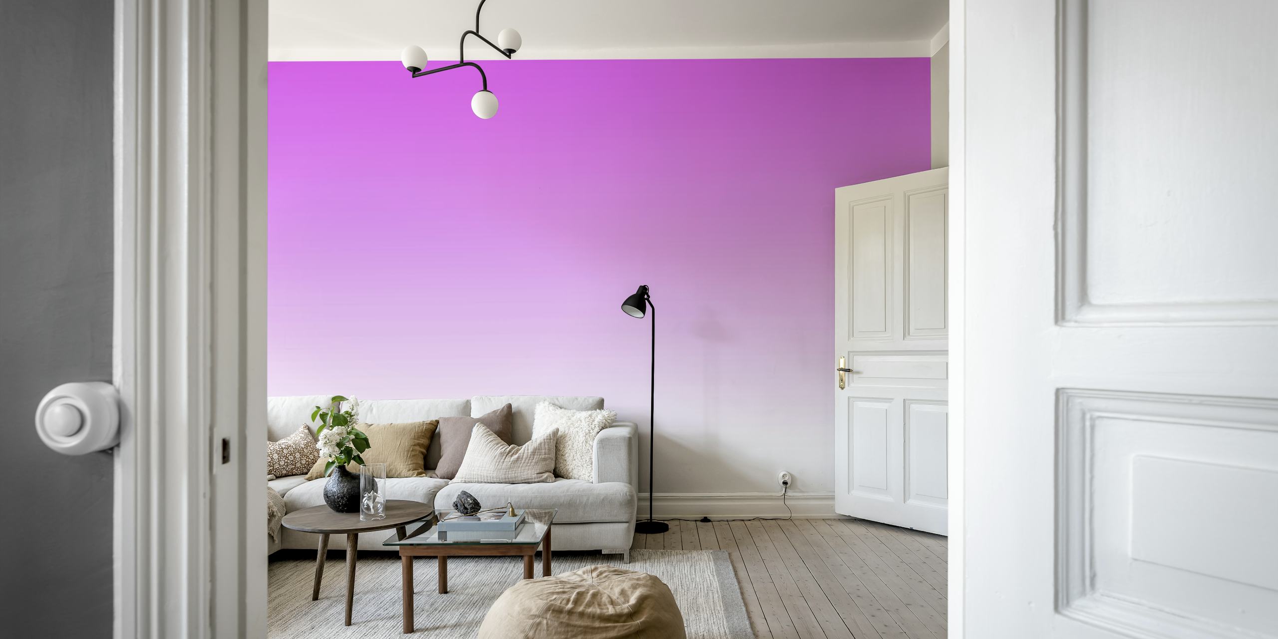 Gradient wallpaper in hot pink shades blending into white