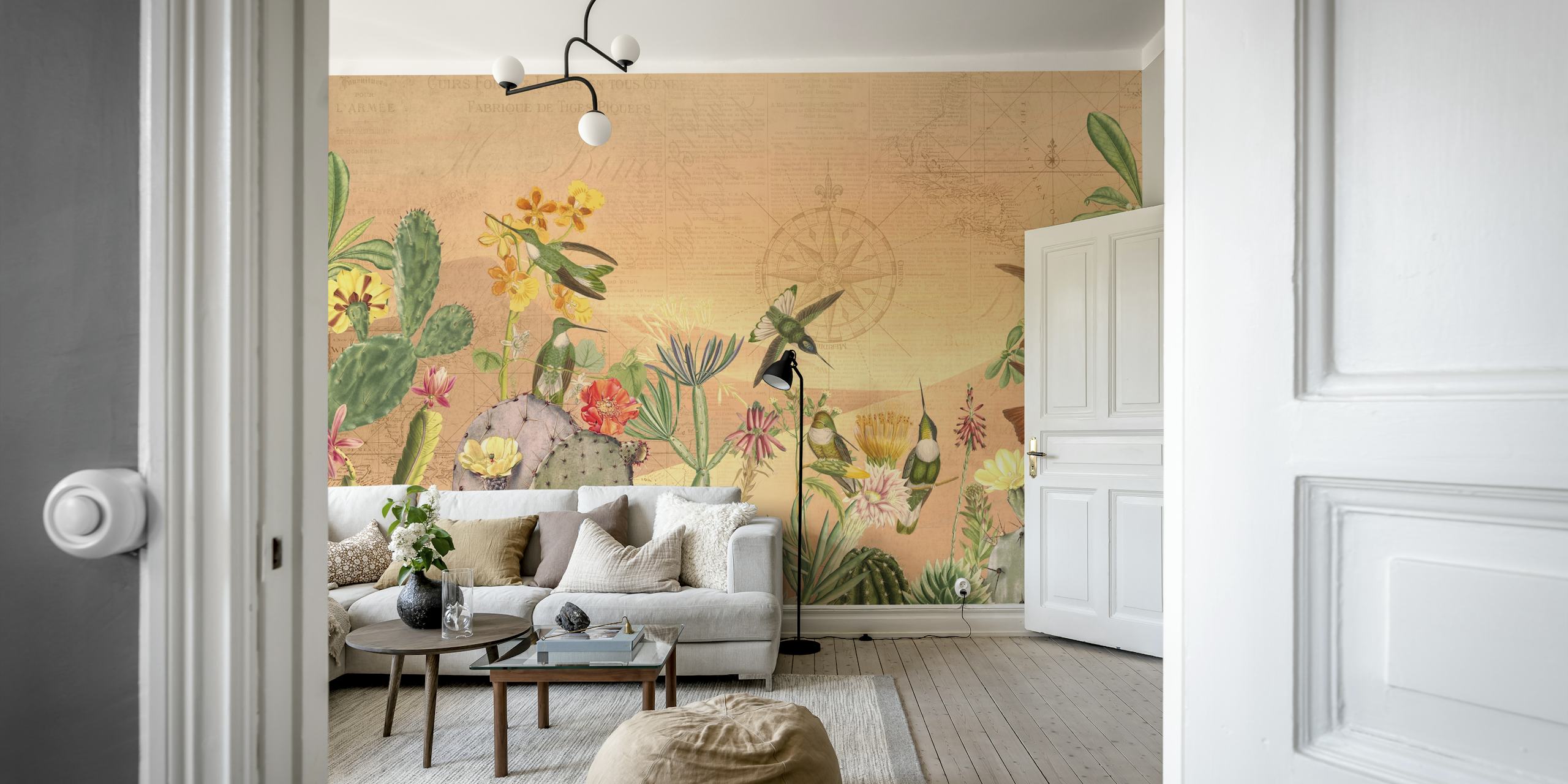 Wild Desert Sunset wallpaper in a room