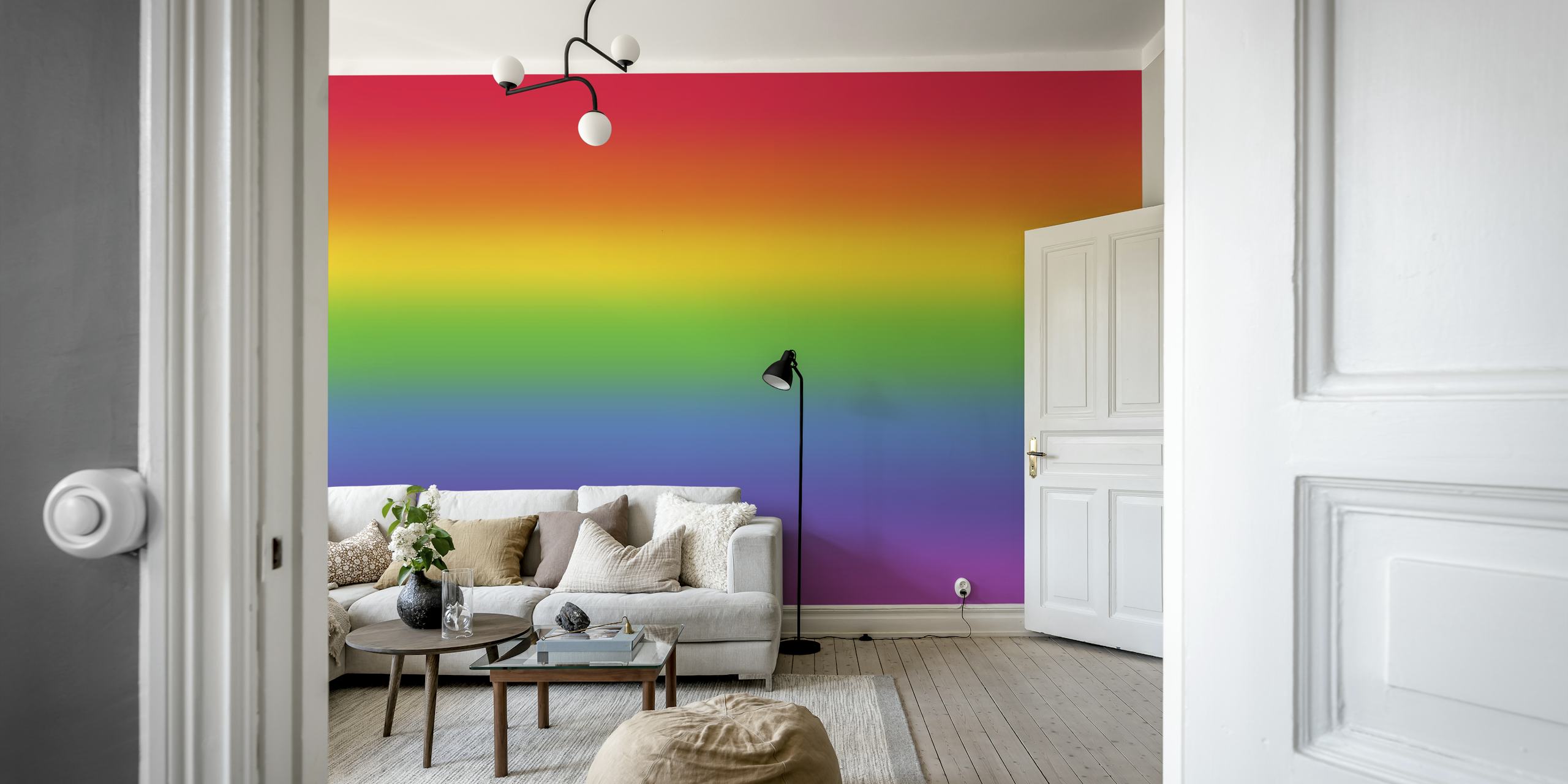 Rainbow Gradient 2 -taustakuva esillä huoneessa