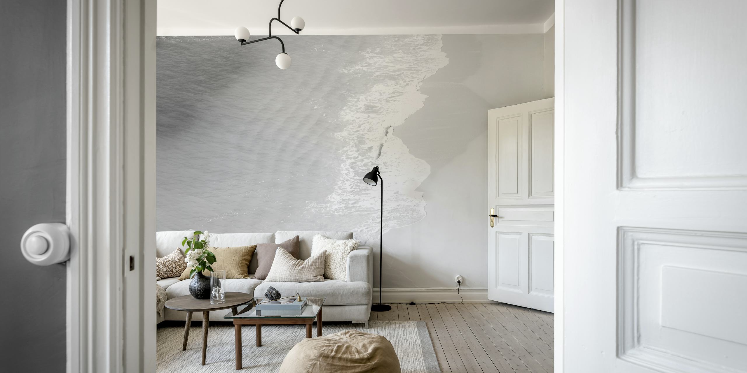 Monochromatic Atlantic Ocean Waves Wall Mural