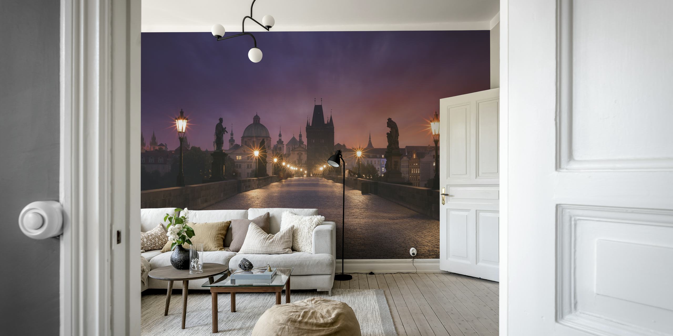Saint Charles Bridge wallpaper in a room