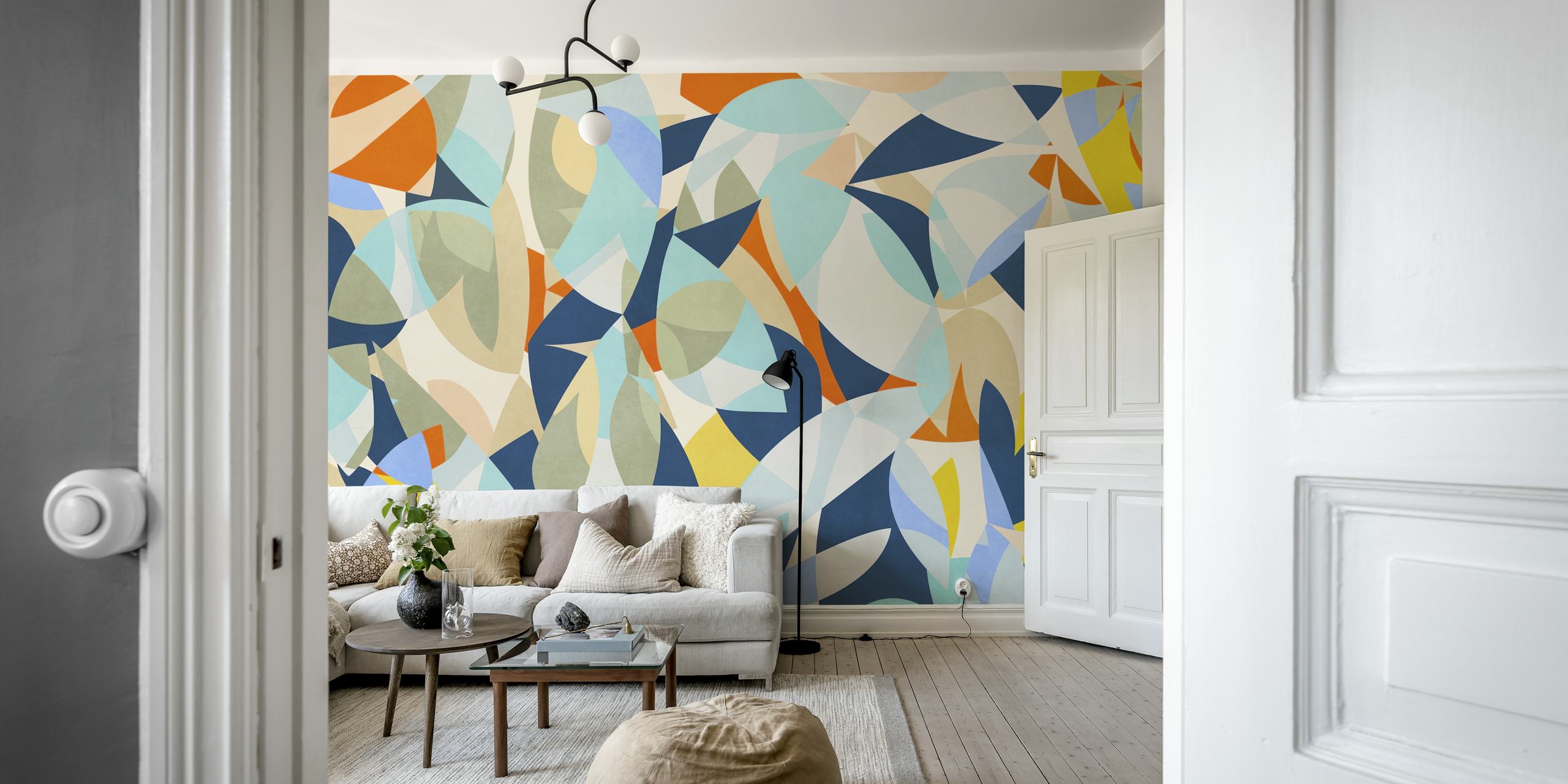 Papier peint Colorful Foliage dans une pièce moderne