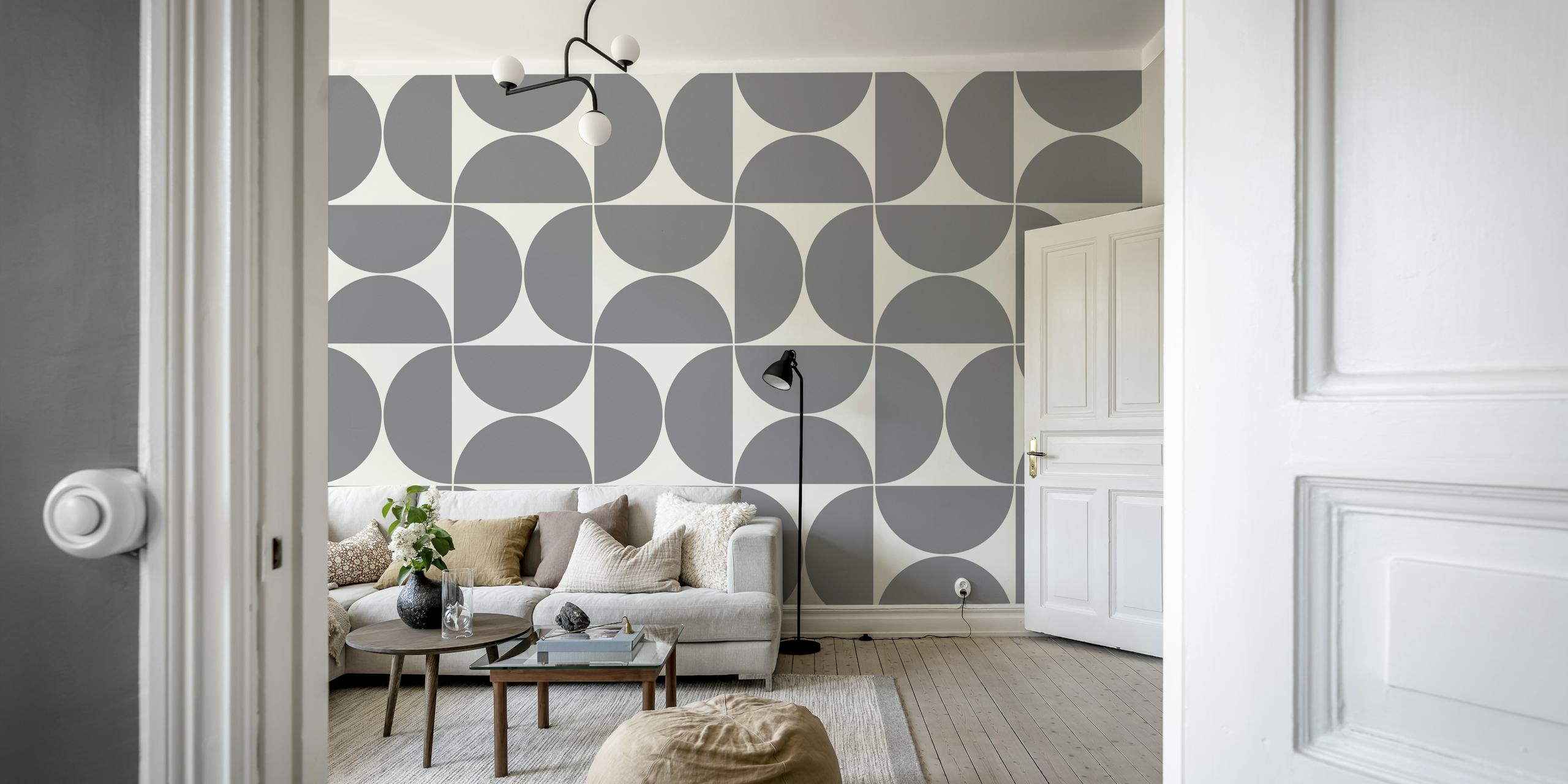 Mid-Century Modern Pattern wallpaper huoneessa