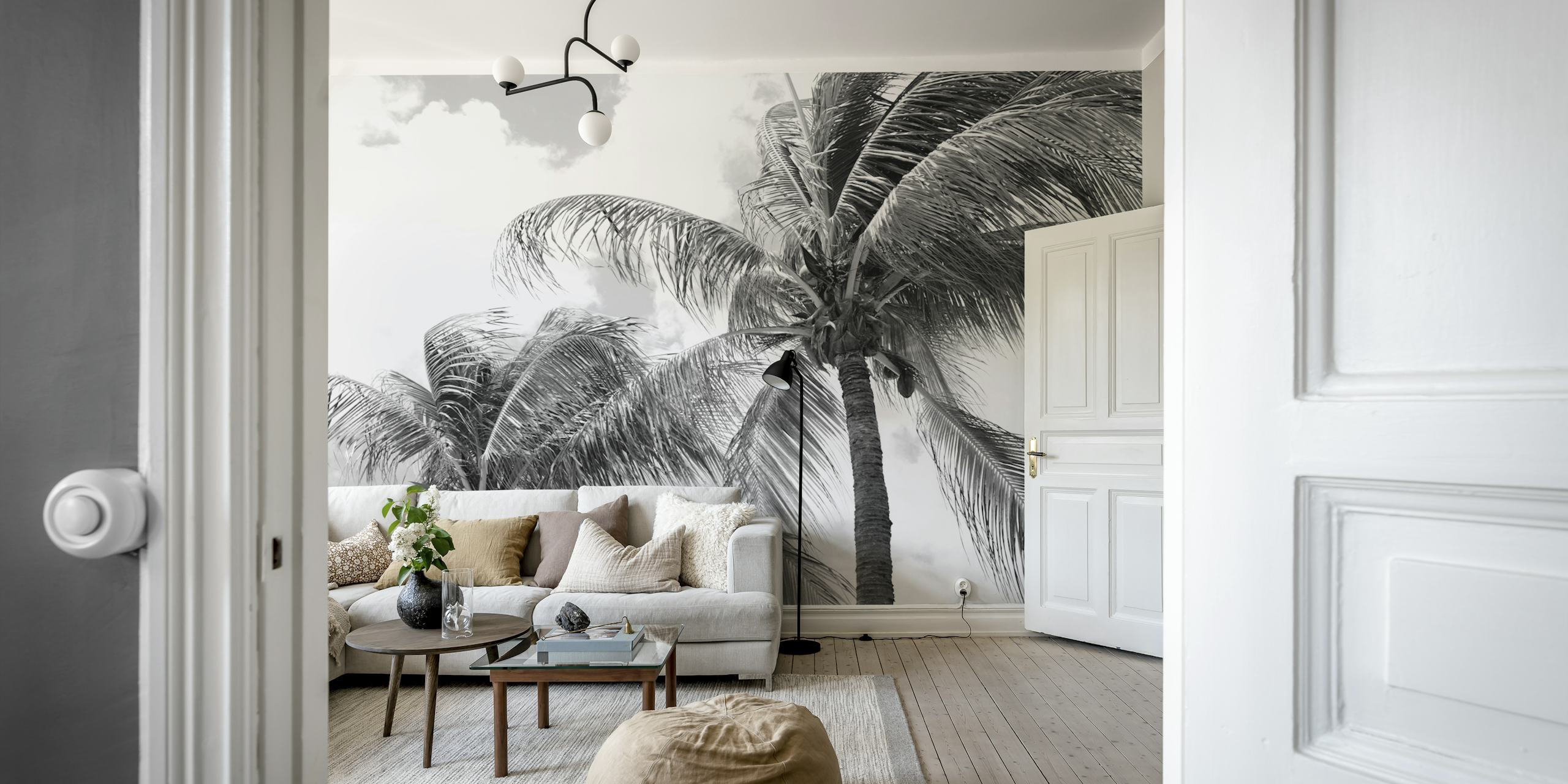 Tropical palm wallpaper design