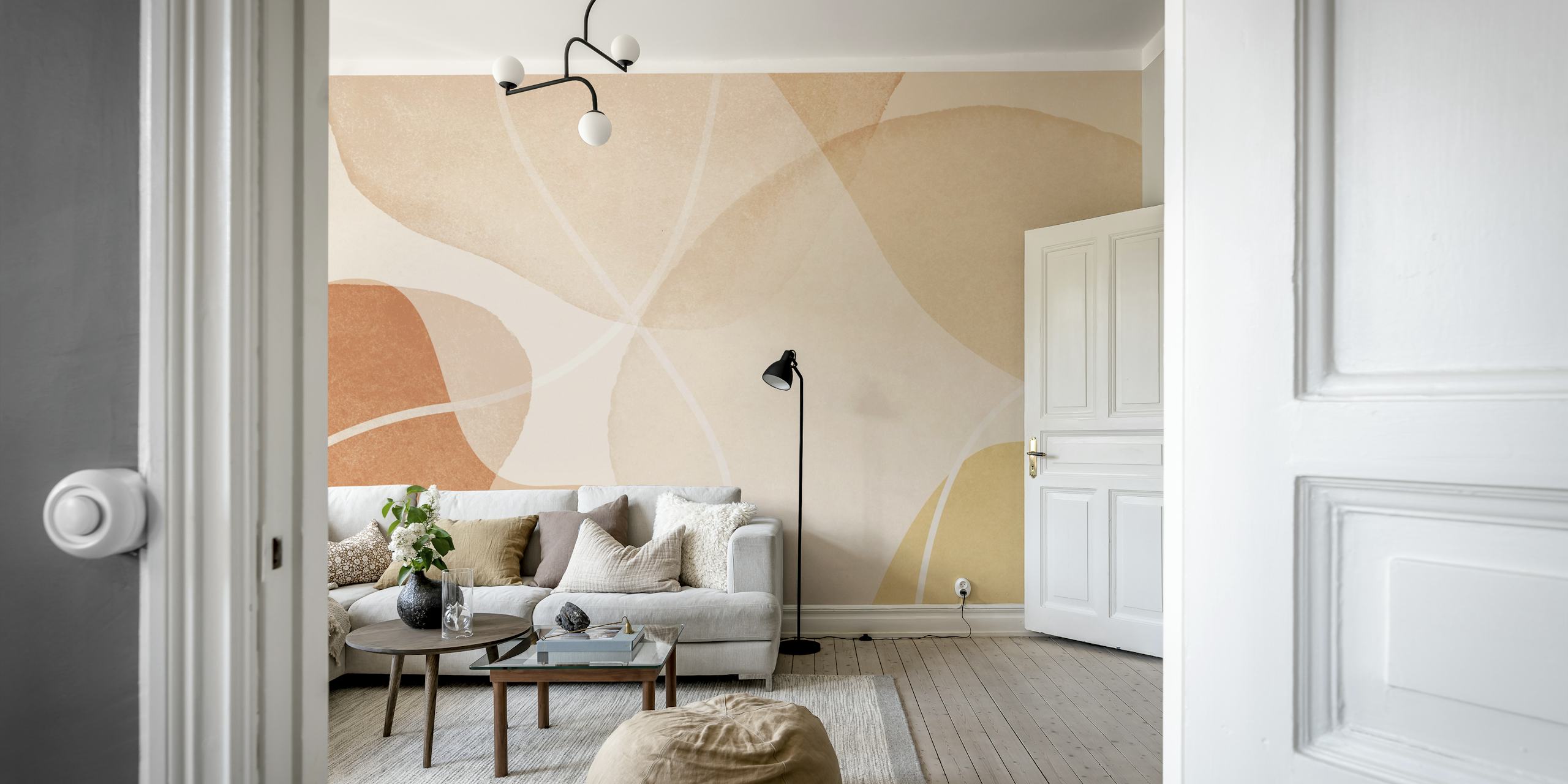 Contemporary Flow Beige Peach design tapety
