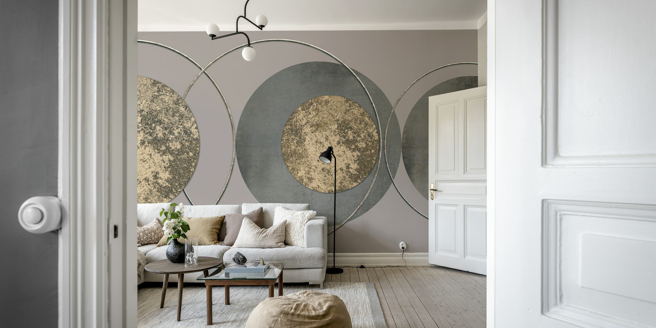 Mid Century De Luxe Modern Geometry wallpaper in a room