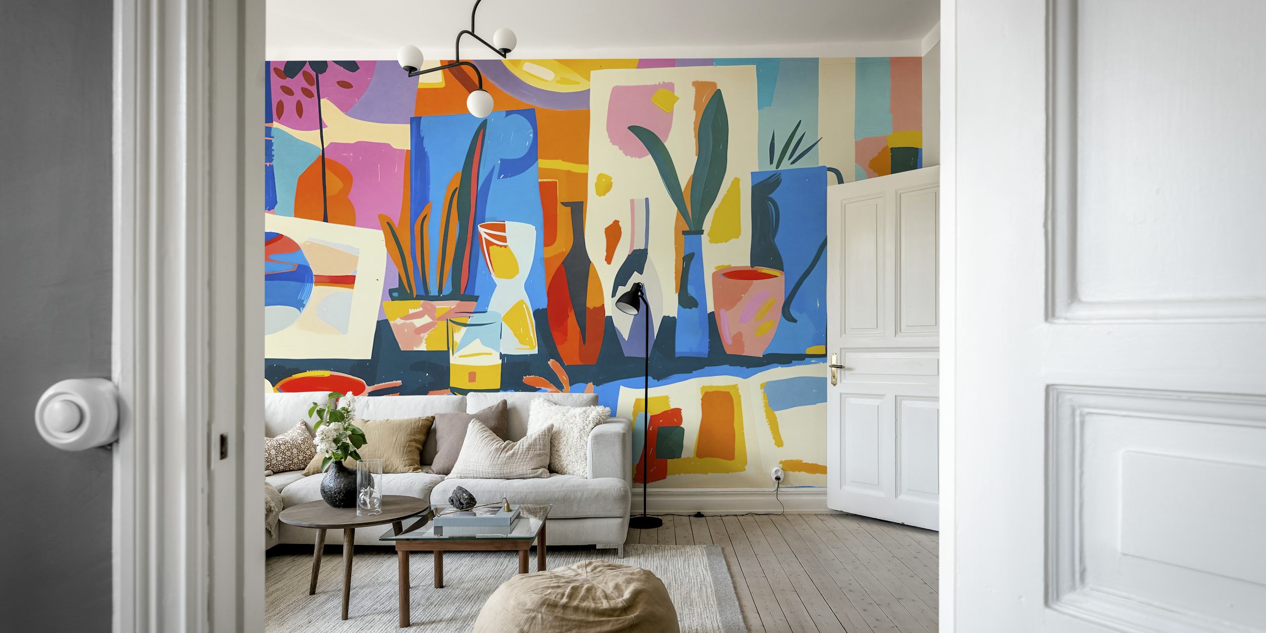 Colorful Still Life Matisse 2 wallpaper in a room