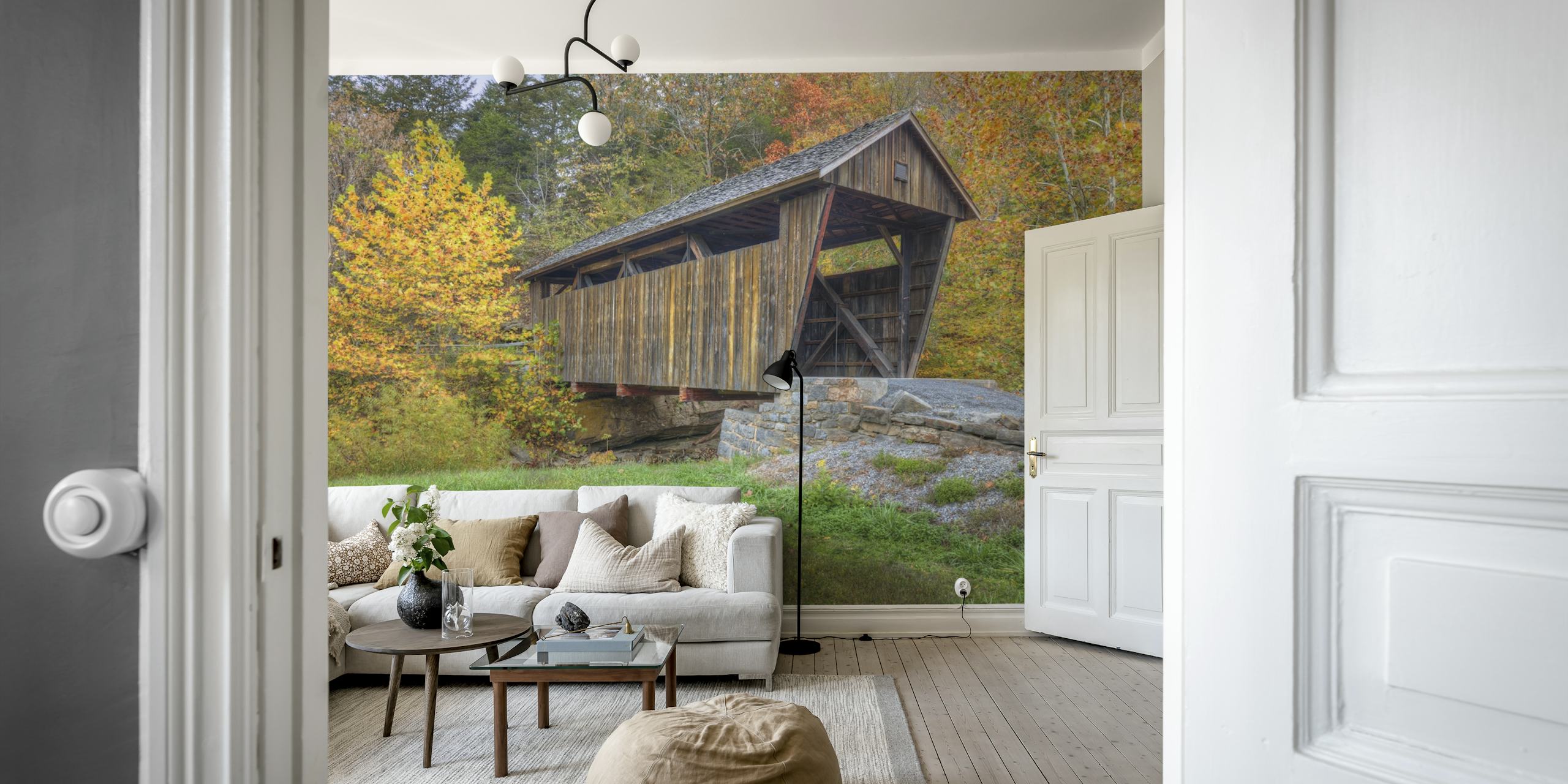 tapeta Indian Creek Covered Bridge v místnosti